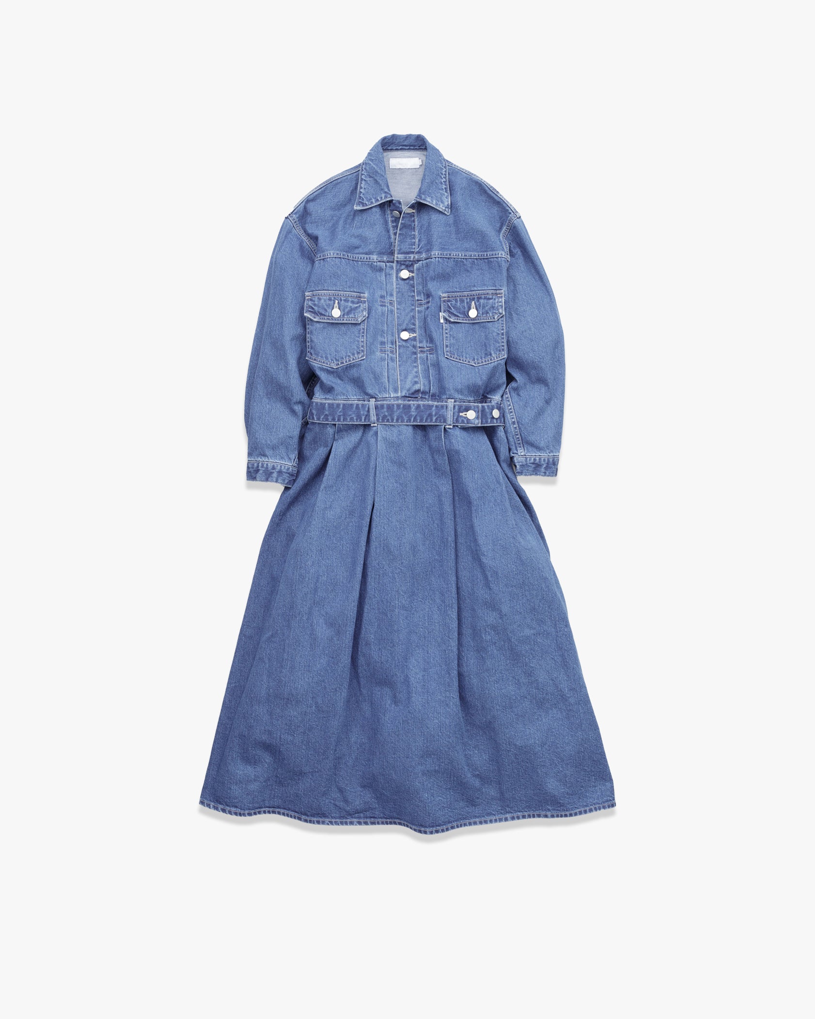 -SALE-Belted Denim Dress