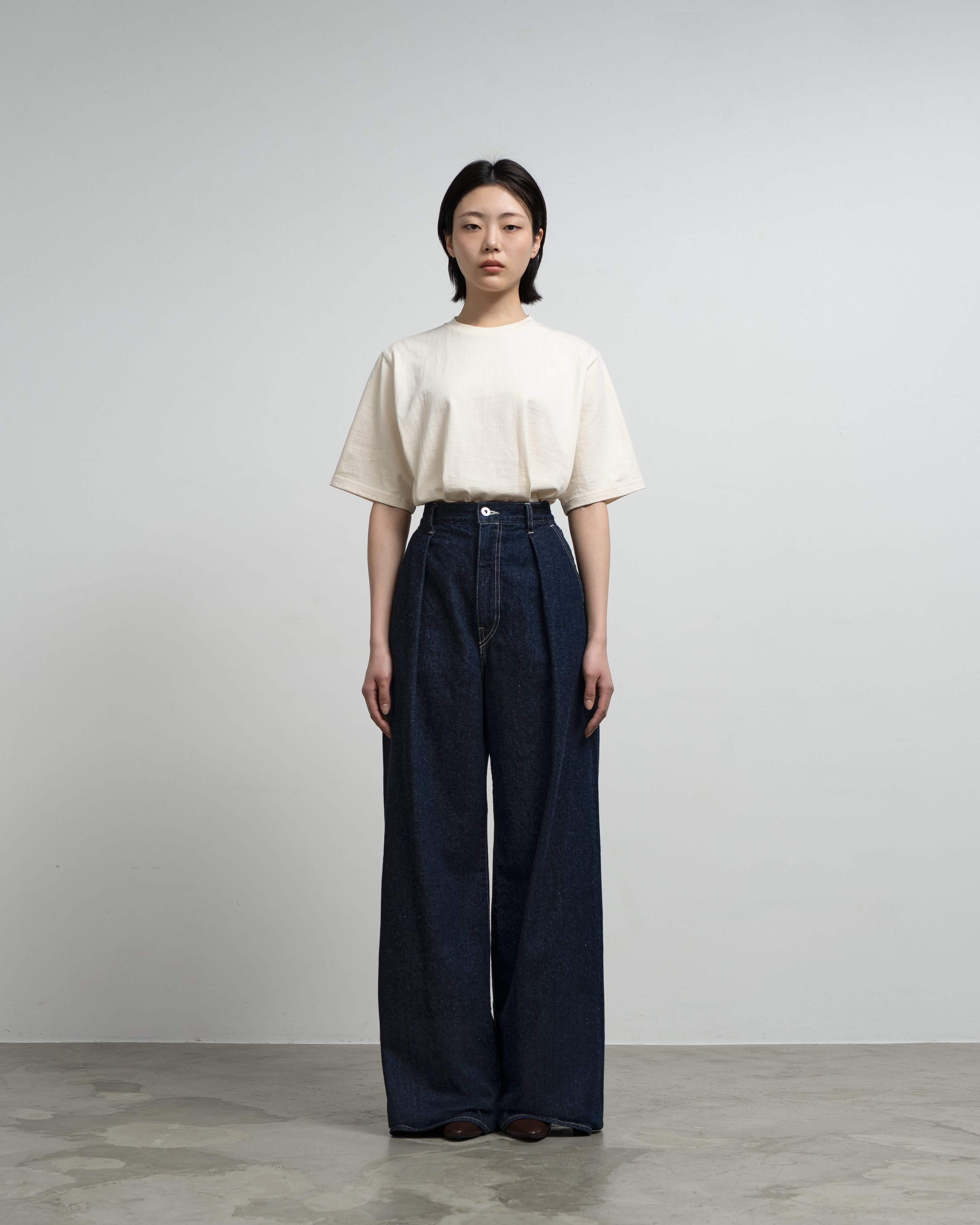 Recycled Cotton Denim Two Tuck Wide Pants – Graphpaper