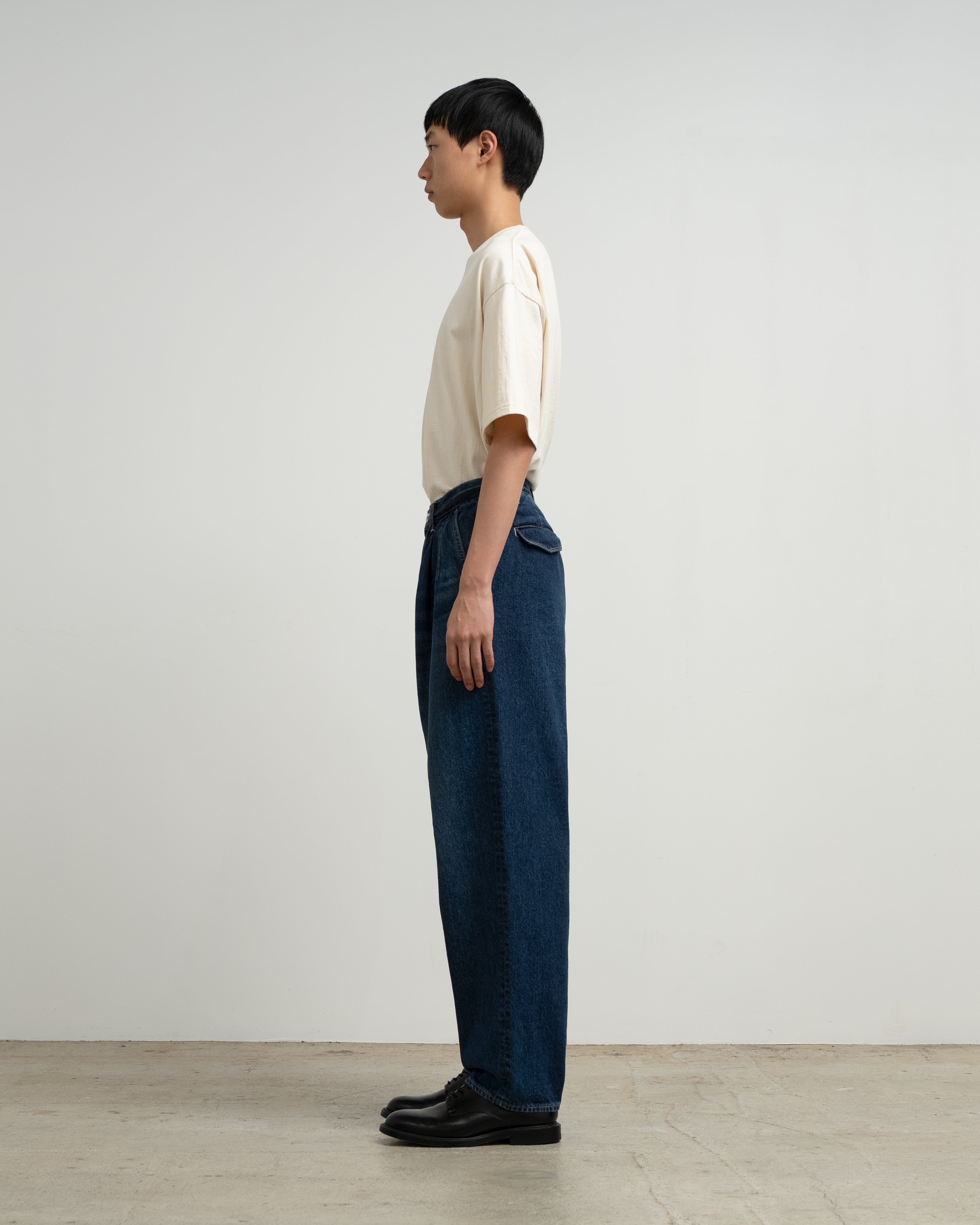 Recycled Cotton Denim Two Tuck Tapered Pants – Graphpaper