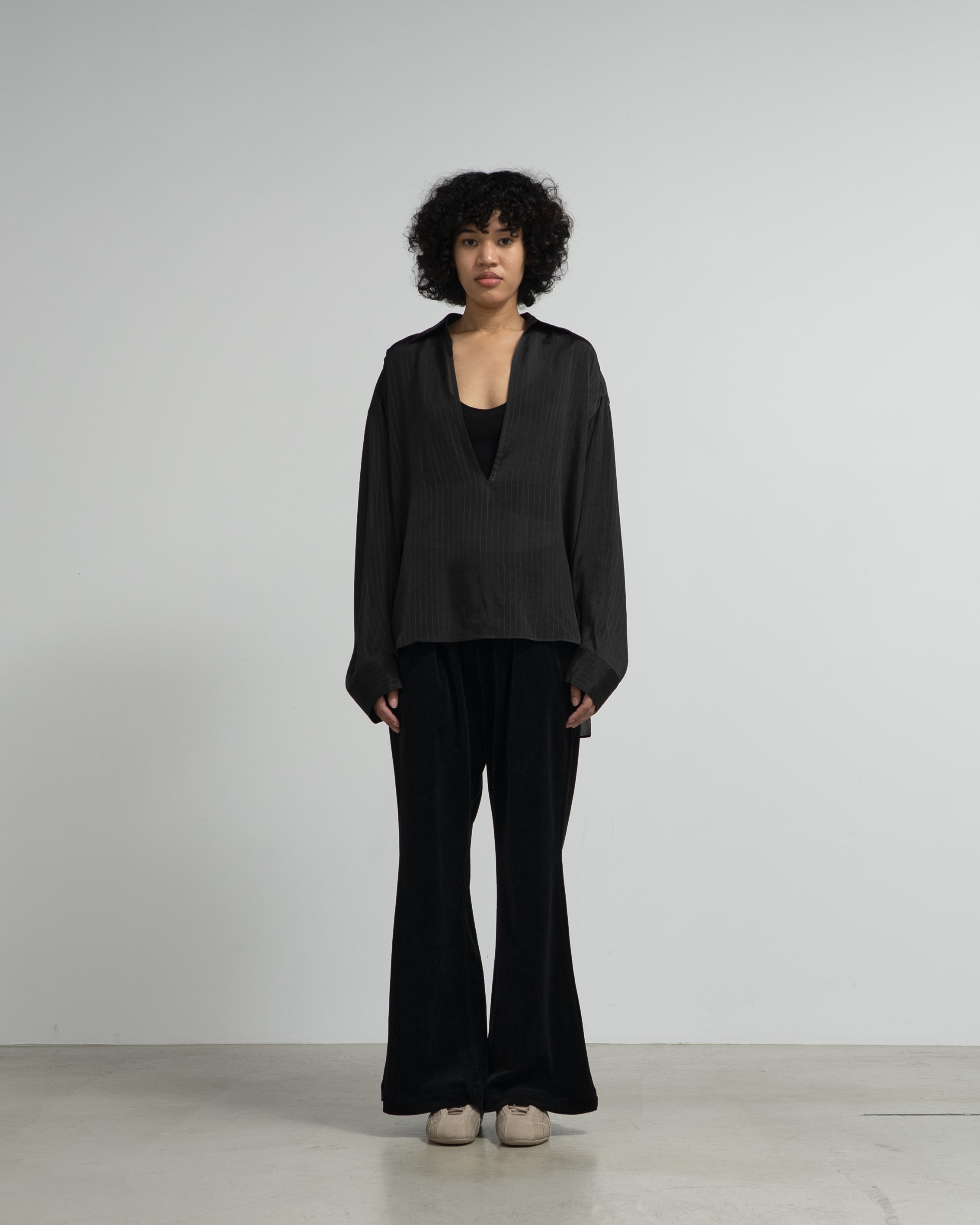 Cupro Stripe Skipper Blouse – Graphpaper