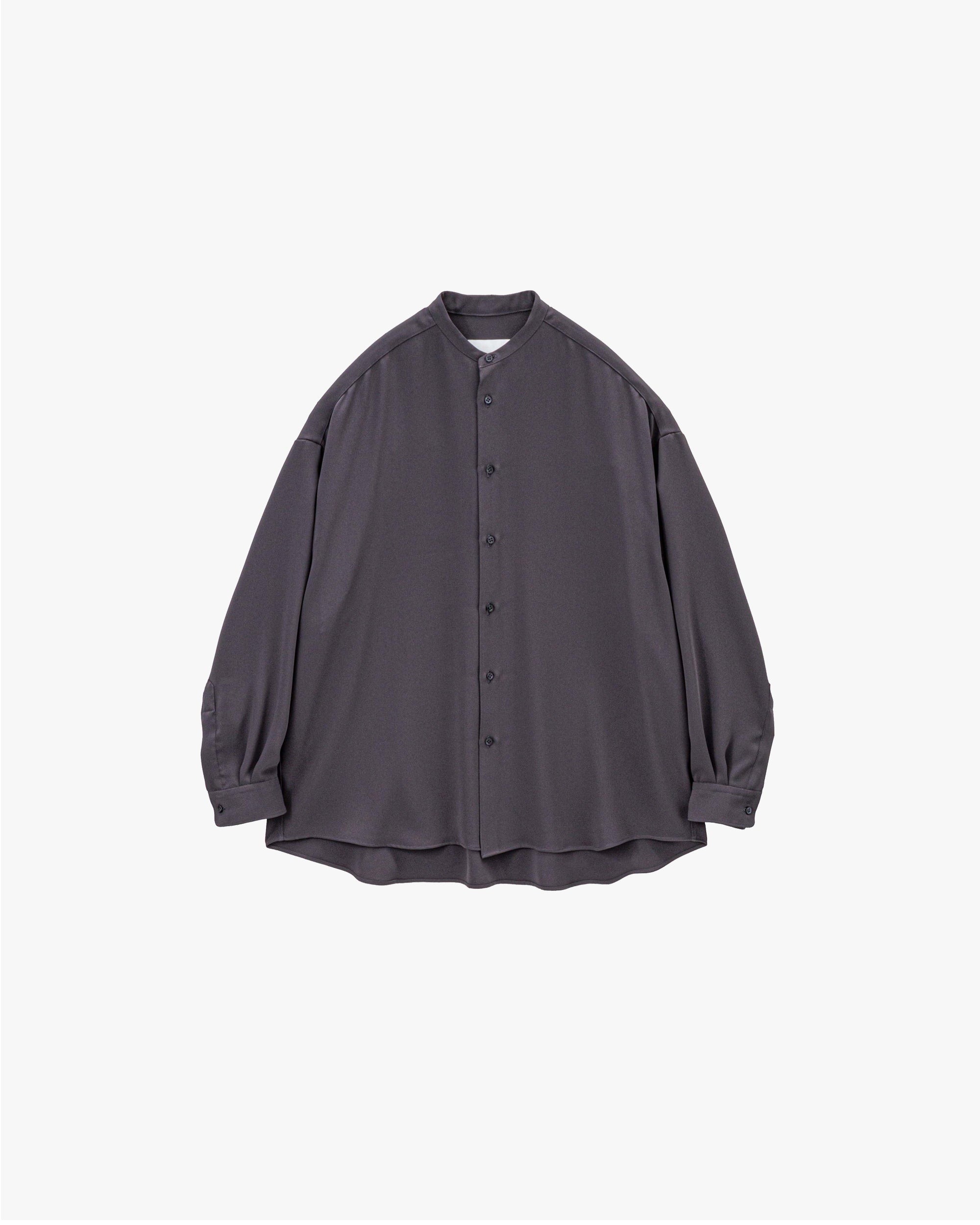 Graphpaper グラフペーパー バンドカラーシャツ ブラック コットン Graphpaper (グラフペーパー) Oxford L/S Oversized Band Collar Shirt