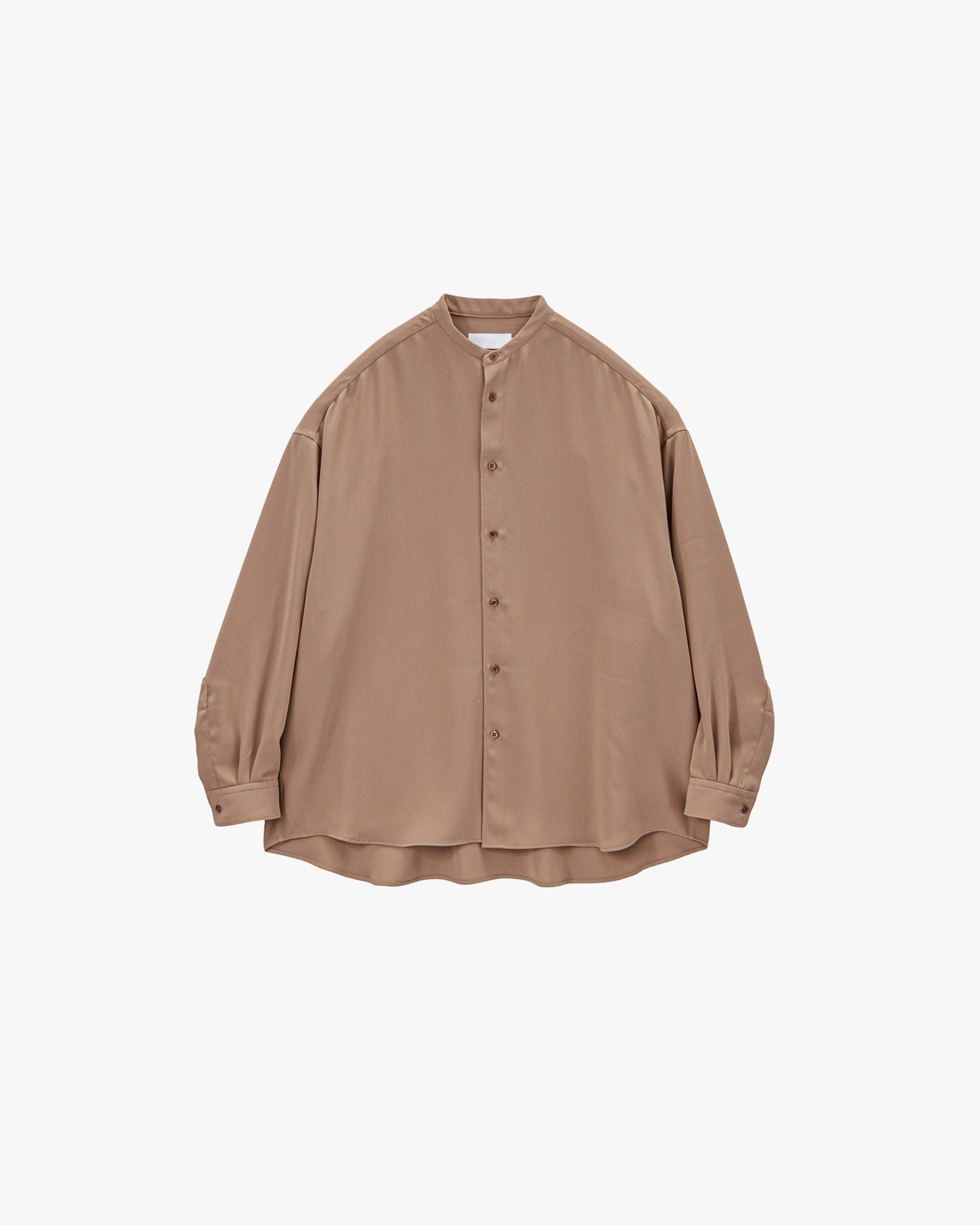 トップス Graphpaper Oversized Band Collar Shirt Satin Oversized Band Collar Shirt – Graphpaper