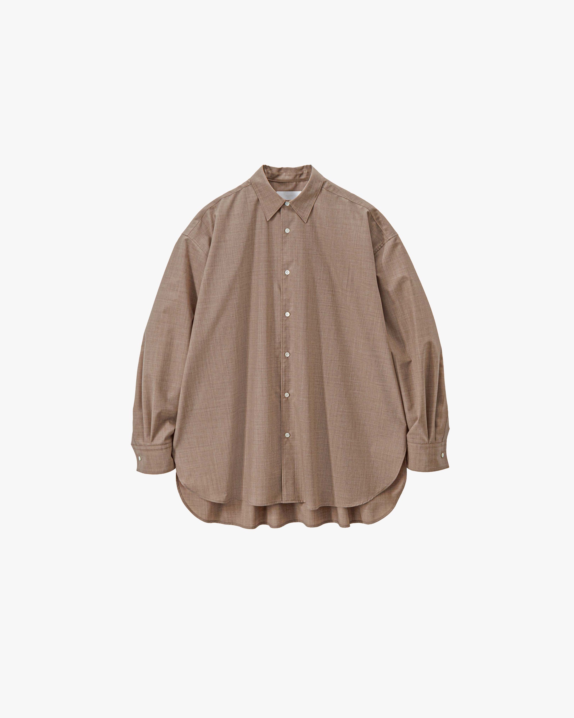 トップス Graphpaper 23SS Oversized Regular Collar Fine Wool Heather Regular Collar Shirt – Graphpaper