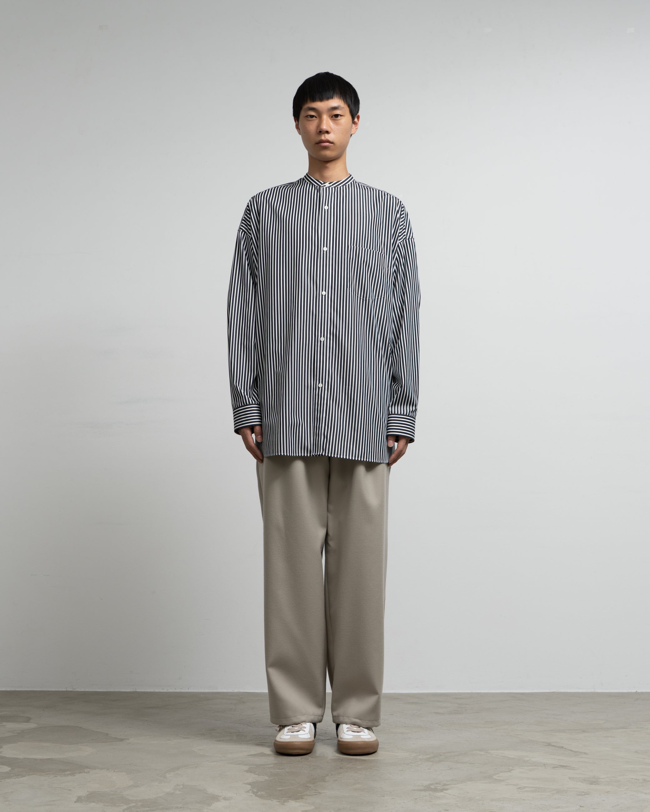 【美品】Graphpaper Stripe Oversized Shirt Graphpaper】 Broad Stripe L/S Oversized Regular Collar Shirt