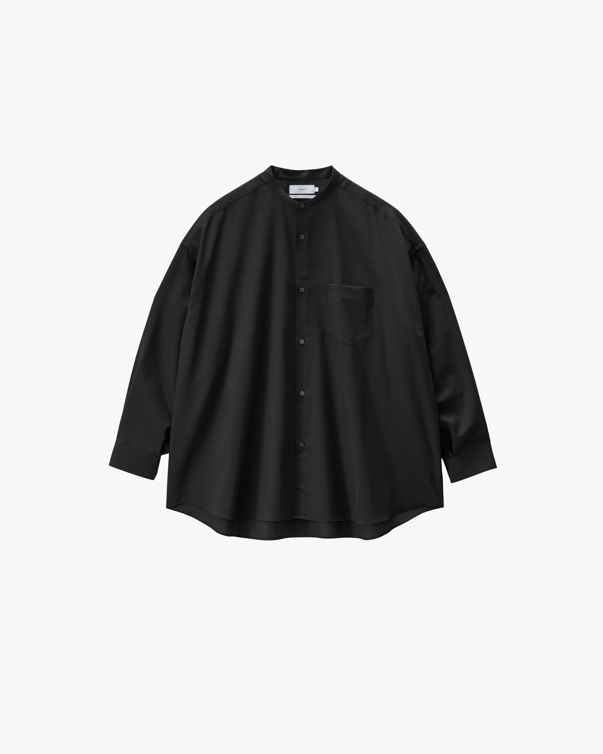 トップス graphpaper Oversized Band Collar Shirt Techno Wool Tropical Oversized Band Collar Shirt – Graphpaper
