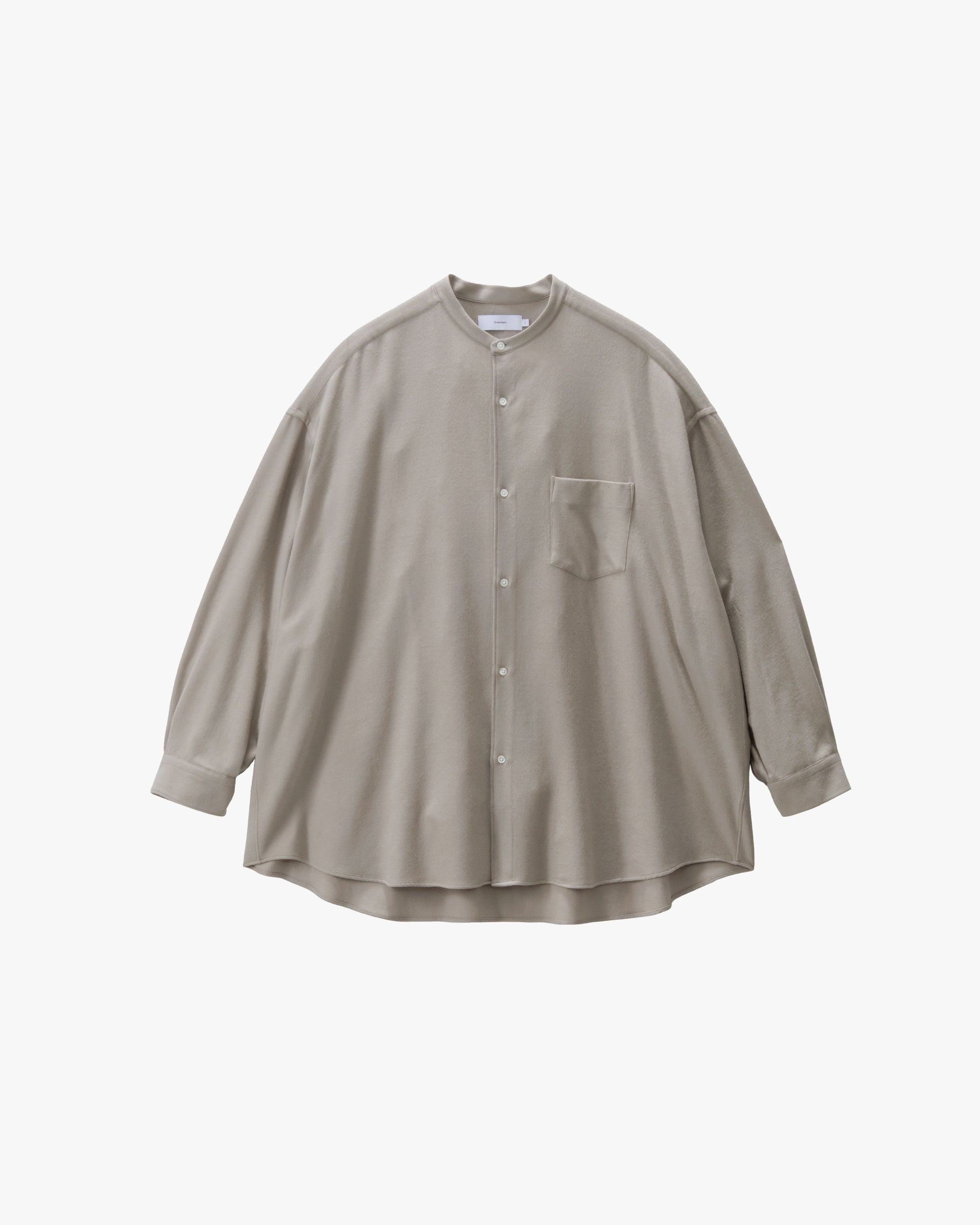 SALE- Extra Fine Wool Viyella Oversized Band Collar Shirt – Graphpaper