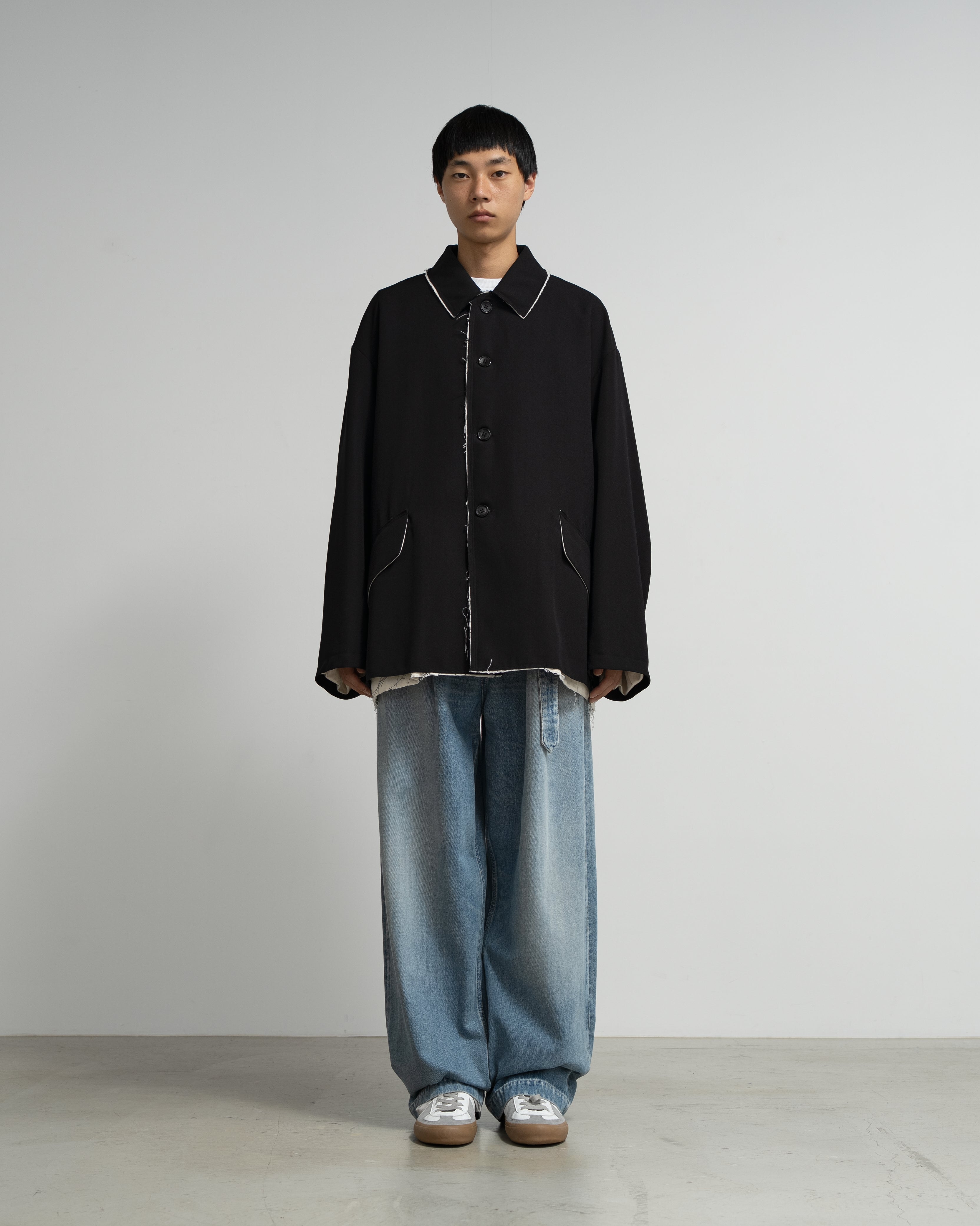 CF.GP Back Satin Gabardine Bal Collar Coat – Graphpaper