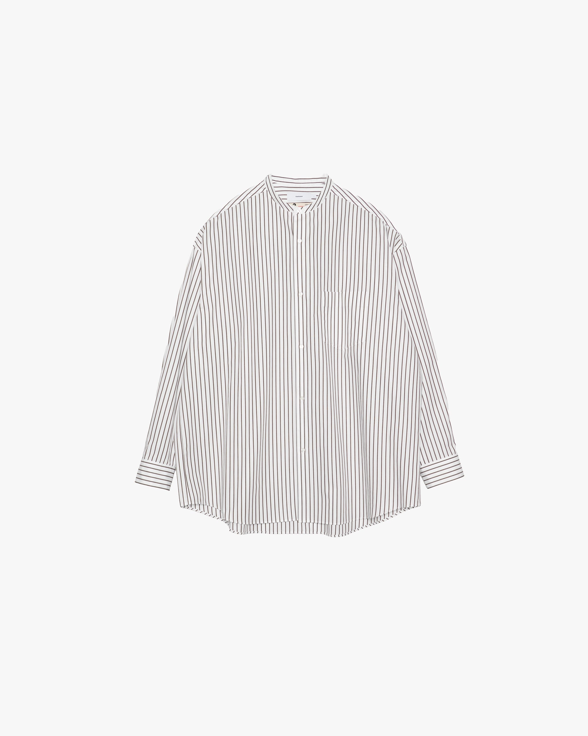 SIDOGRAS Stripe L/S Oversized Band Collar Shirt – Graphpaper
