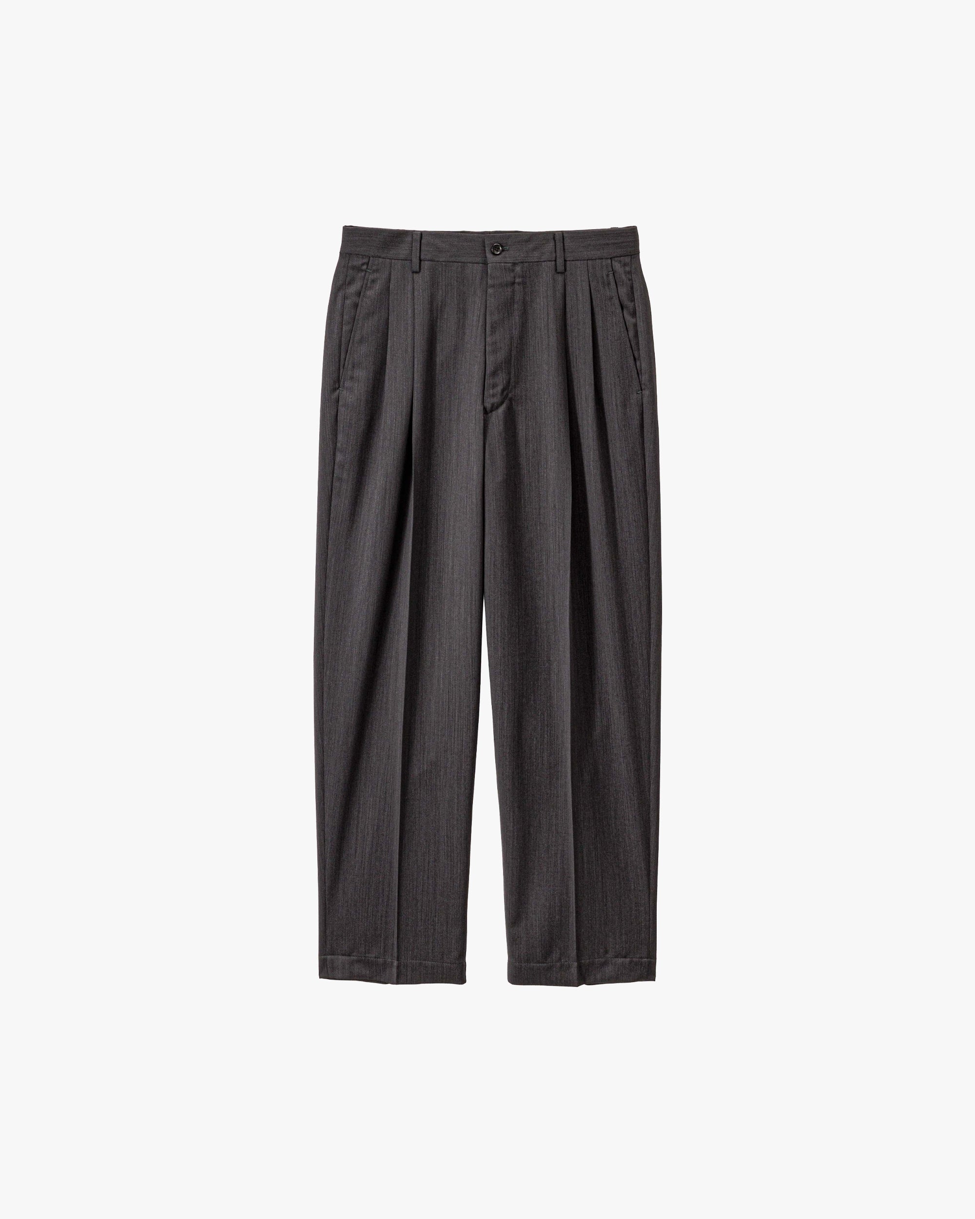 Melange Herringbone Pleated Wide Trousers – Graphpaper