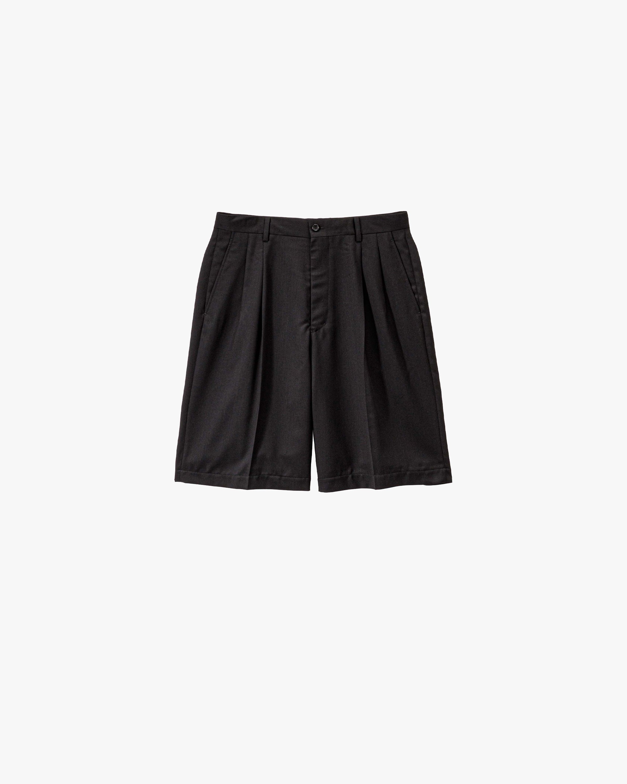 Melange Herringbone Pleated Wide Shorts – Graphpaper