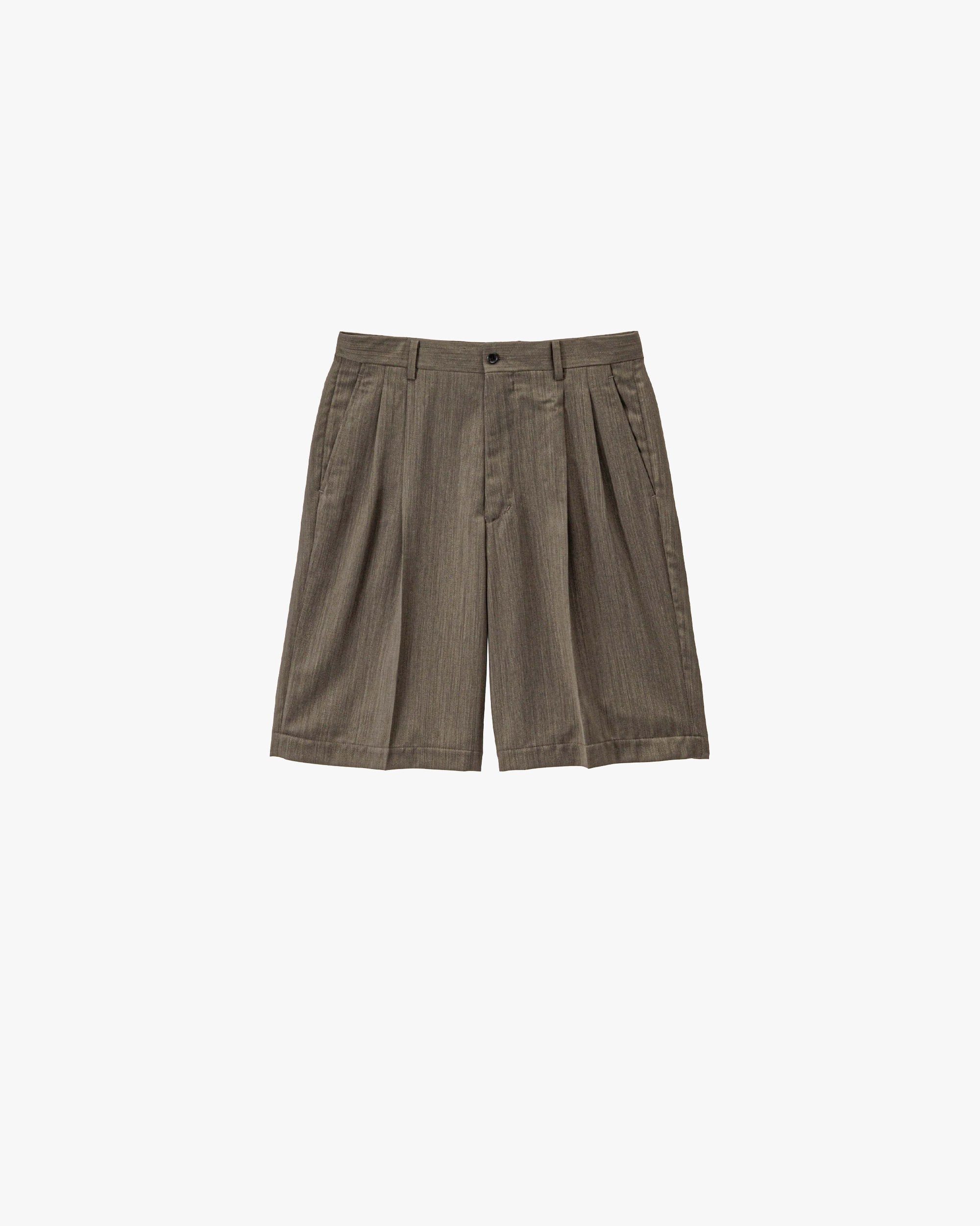 Melange Herringbone Pleated Wide Shorts – Graphpaper