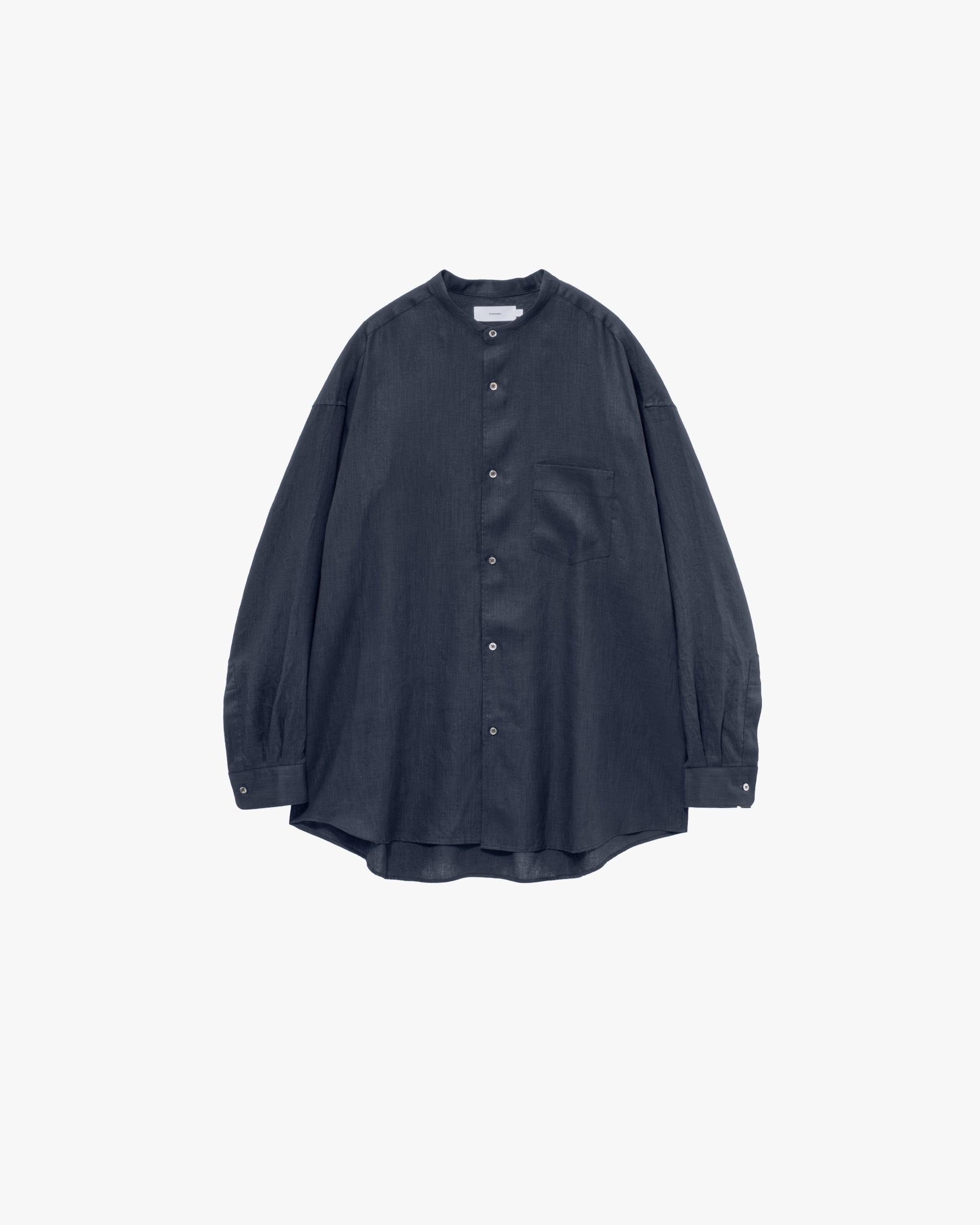 Linen L/S Oversized Band Collar Shirt – Graphpaper