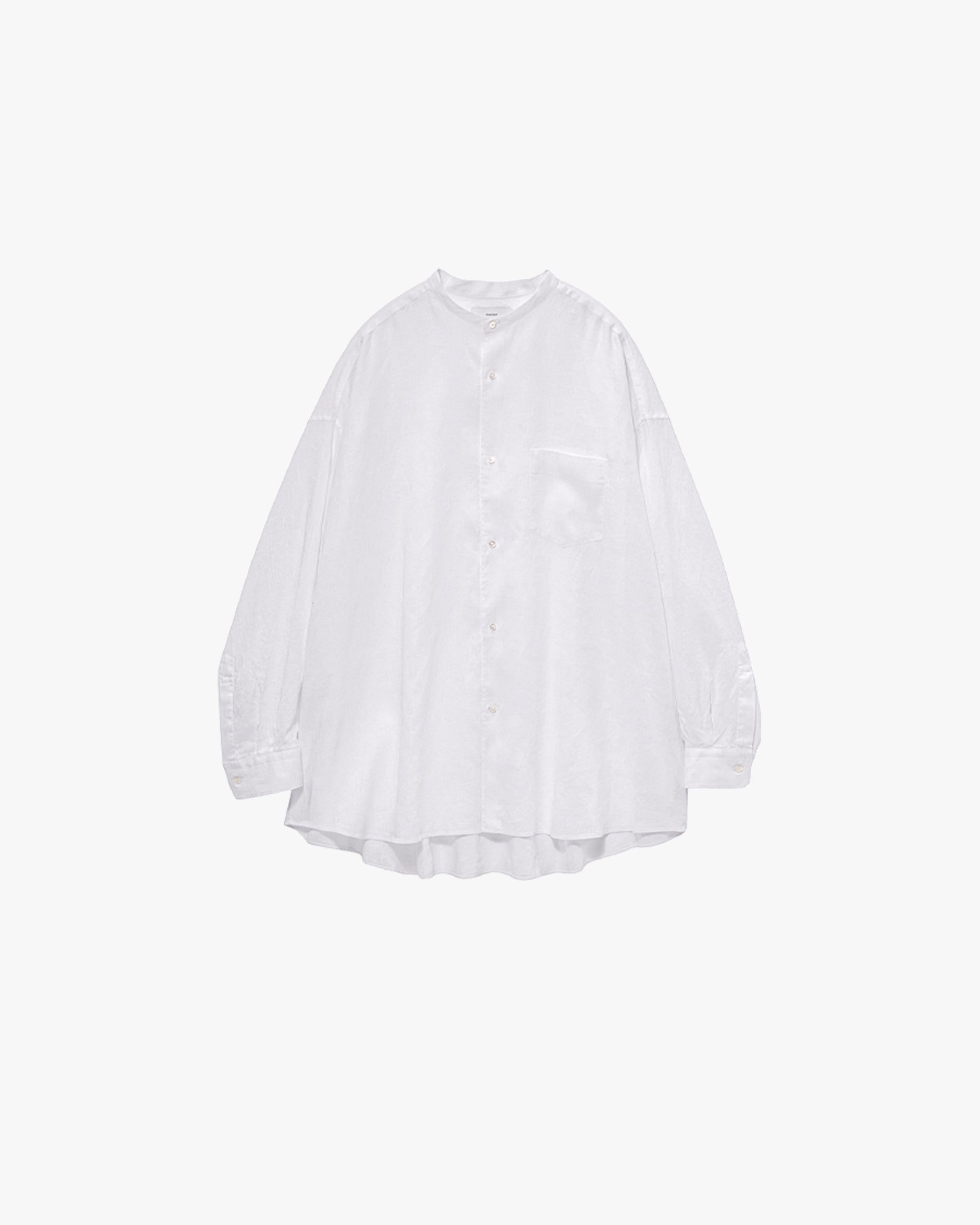 Linen L/S Oversized Band Collar Shirt – Graphpaper