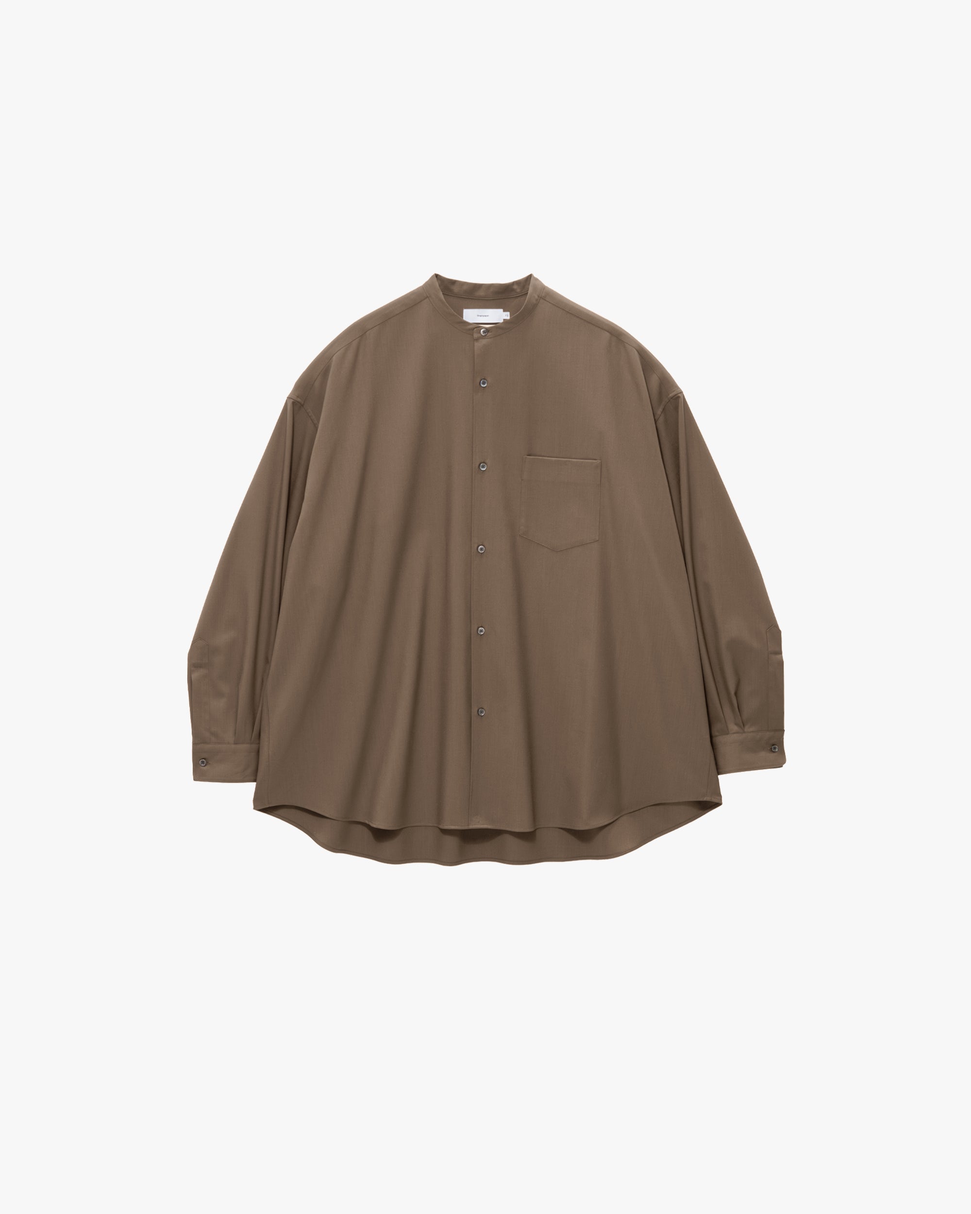 トップス Graphpaper OVERSIZED BAND COLLAR SHIRT Extra Fine Wool L/S Oversized Band Collar Shirt – Graphpaper