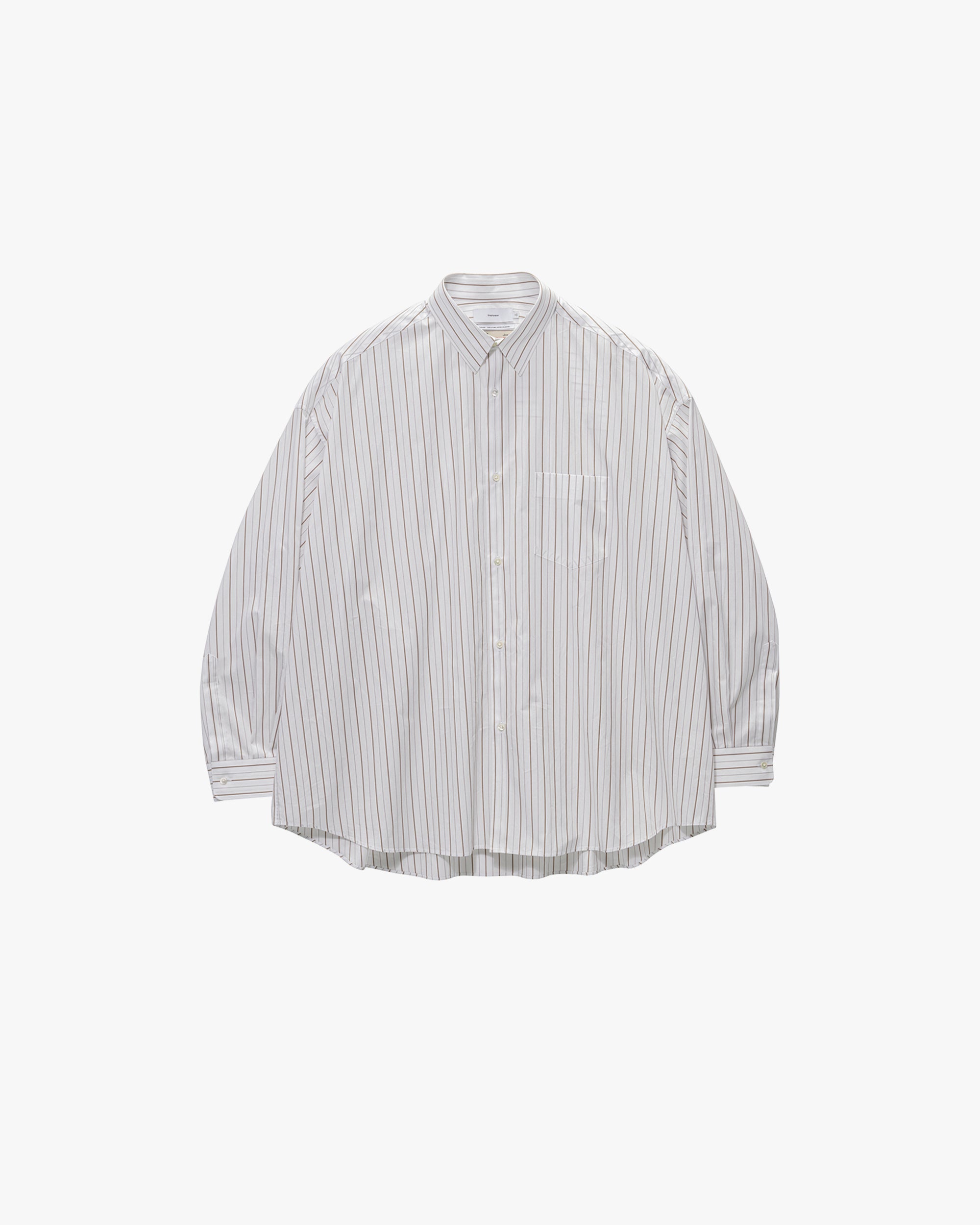 SIDOGRAS Brown Stripe L/S Oversized Regular Collar Shirt – Graphpaper