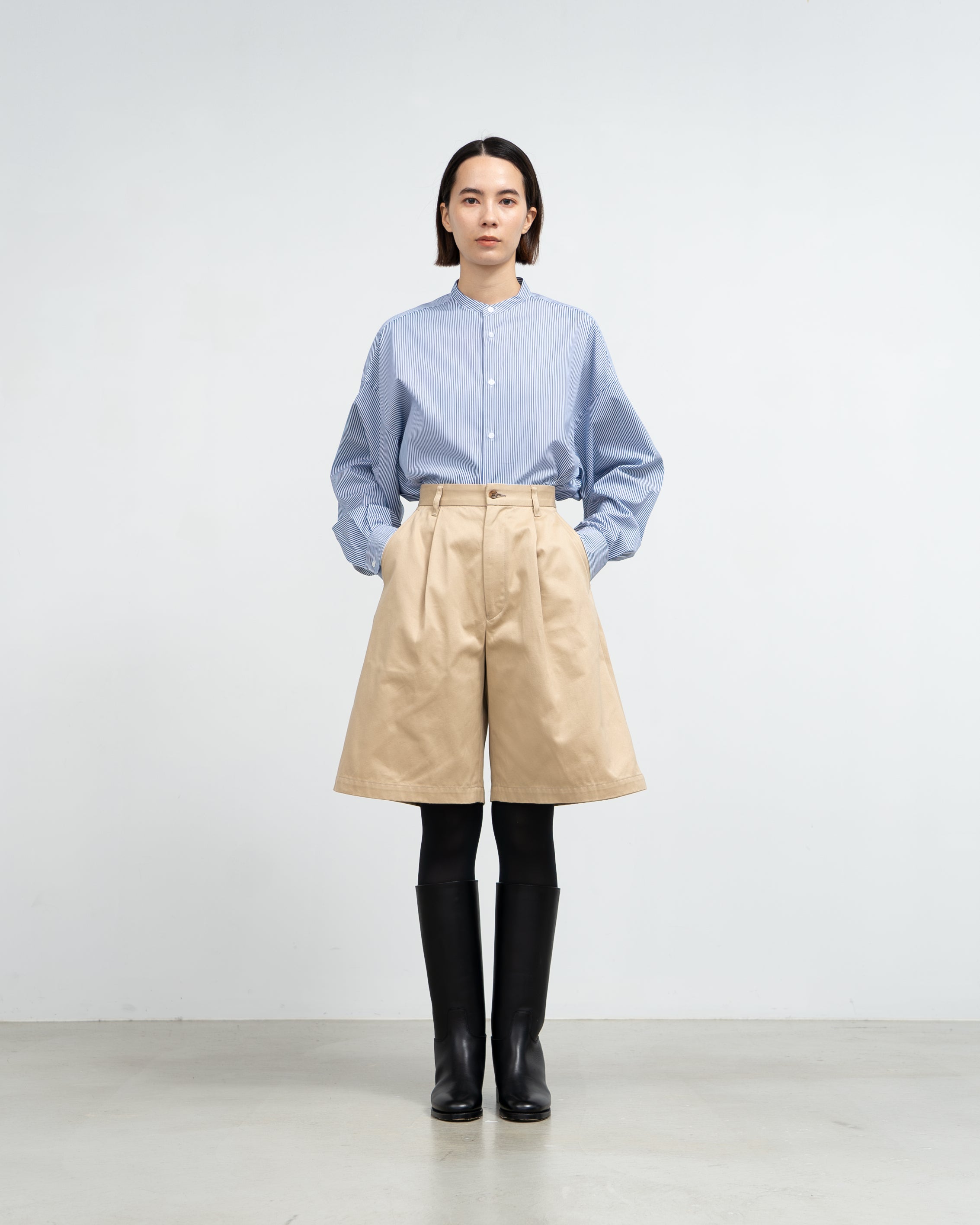 Broad L/S Oversized Band Collar Shirt – Graphpaper