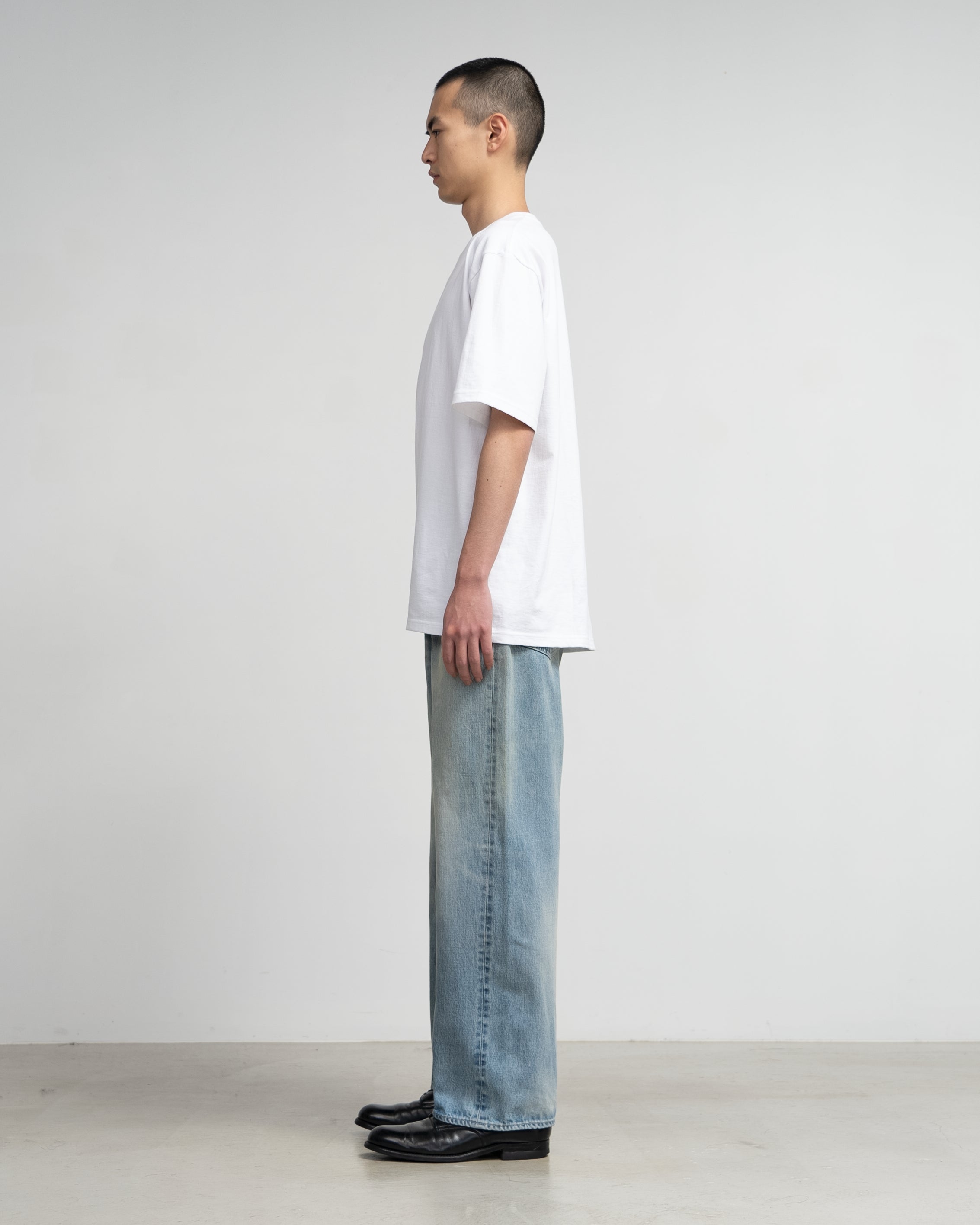 Selvage Denim Five Pocket Wide Straight Pants-LIGHT FADE- – Graphpaper