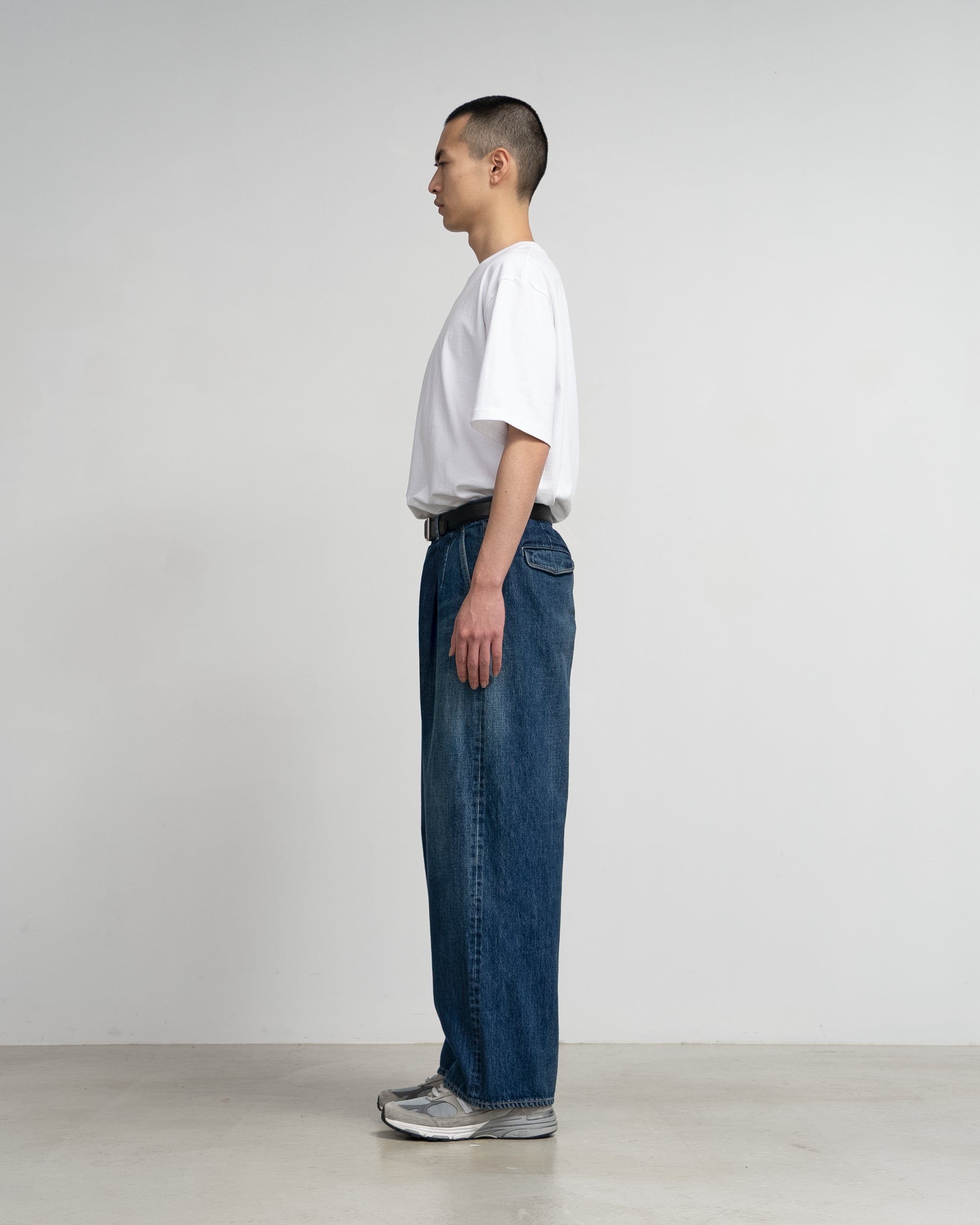 Selvage Denim Two Tuck Pants-DARK FADE-