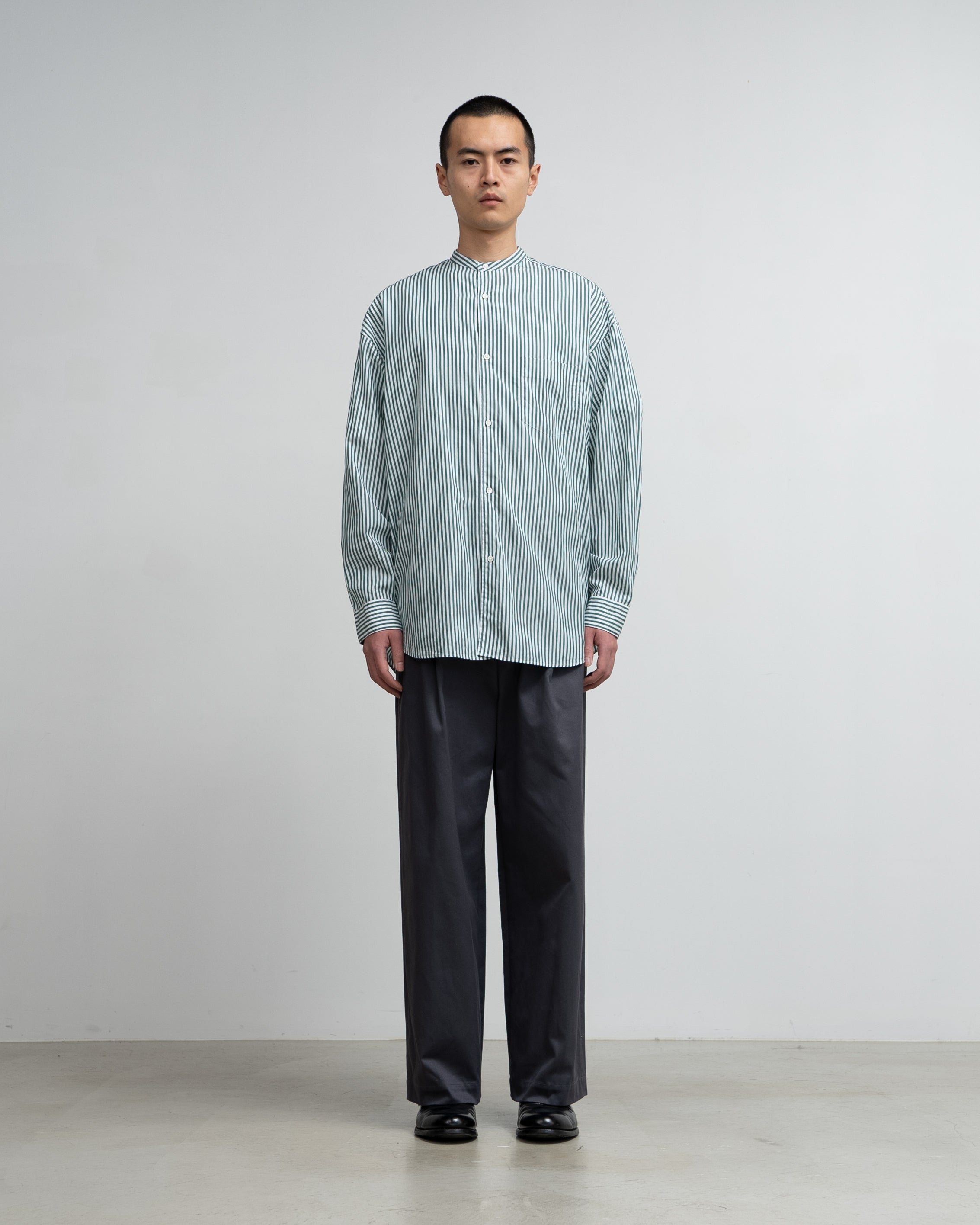 Broad L/S Oversized Band Collar Shirt – Graphpaper