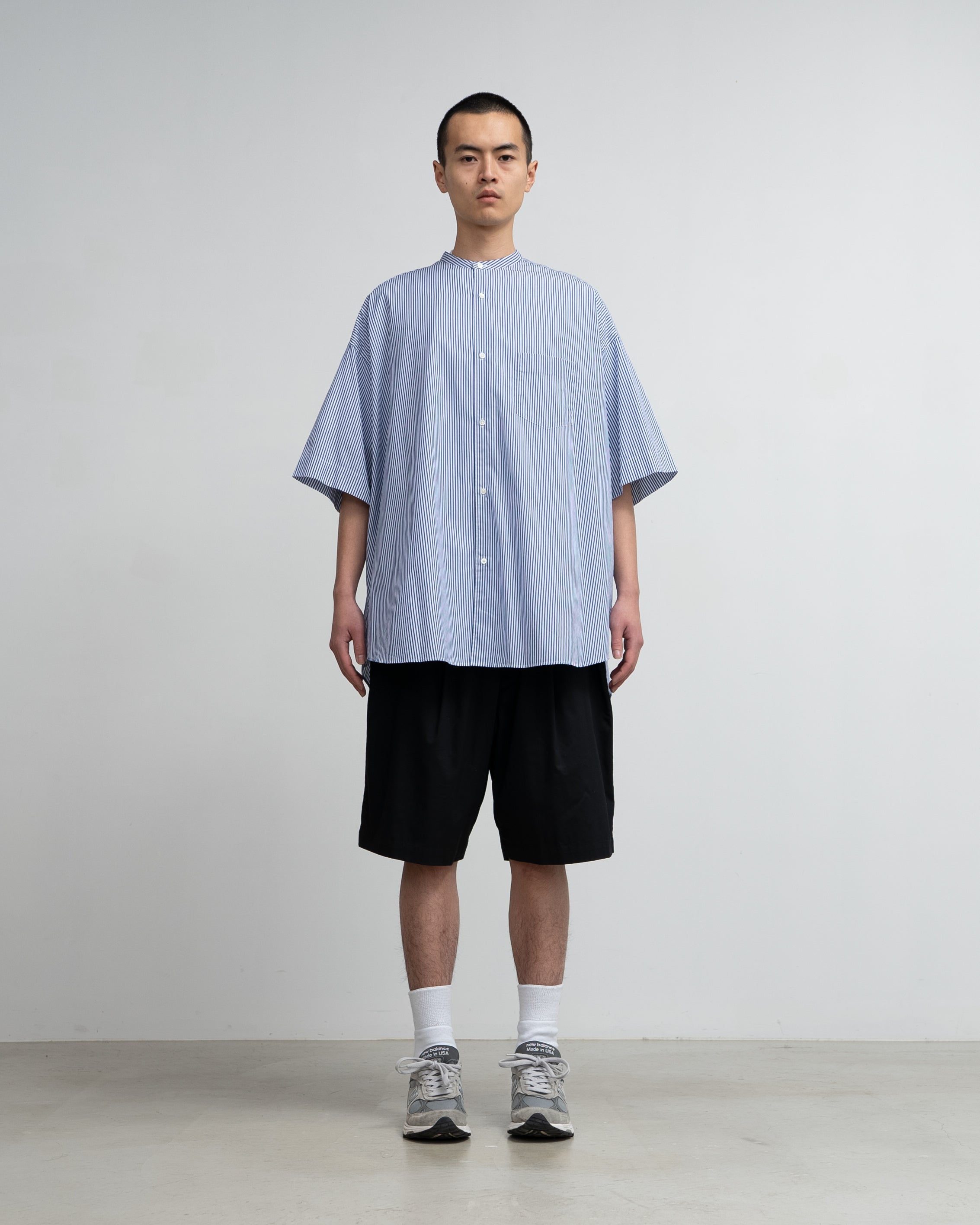 Broad S/S Oversized Band Collar Shirt – Graphpaper
