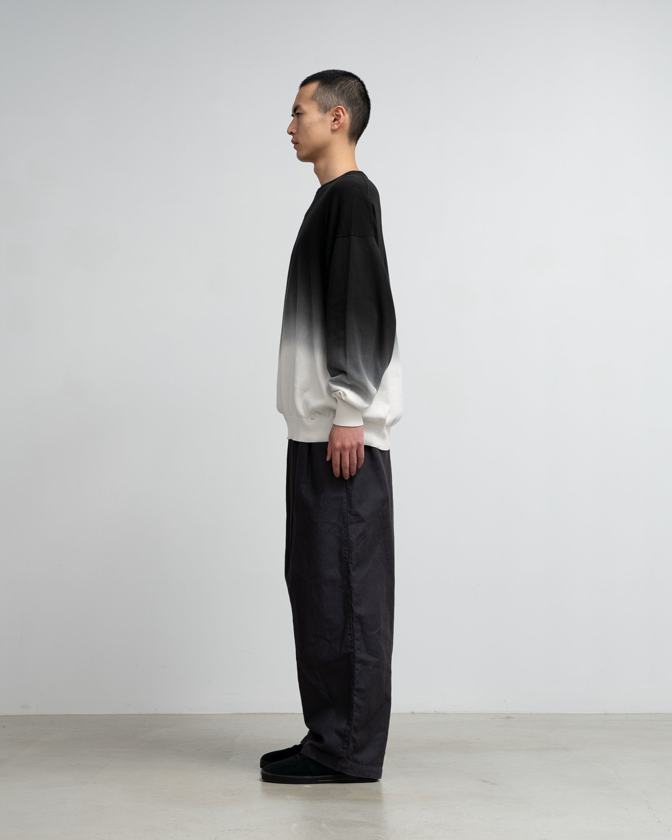 Piece Dyed High Gauge Knit Oversized Crew Neck