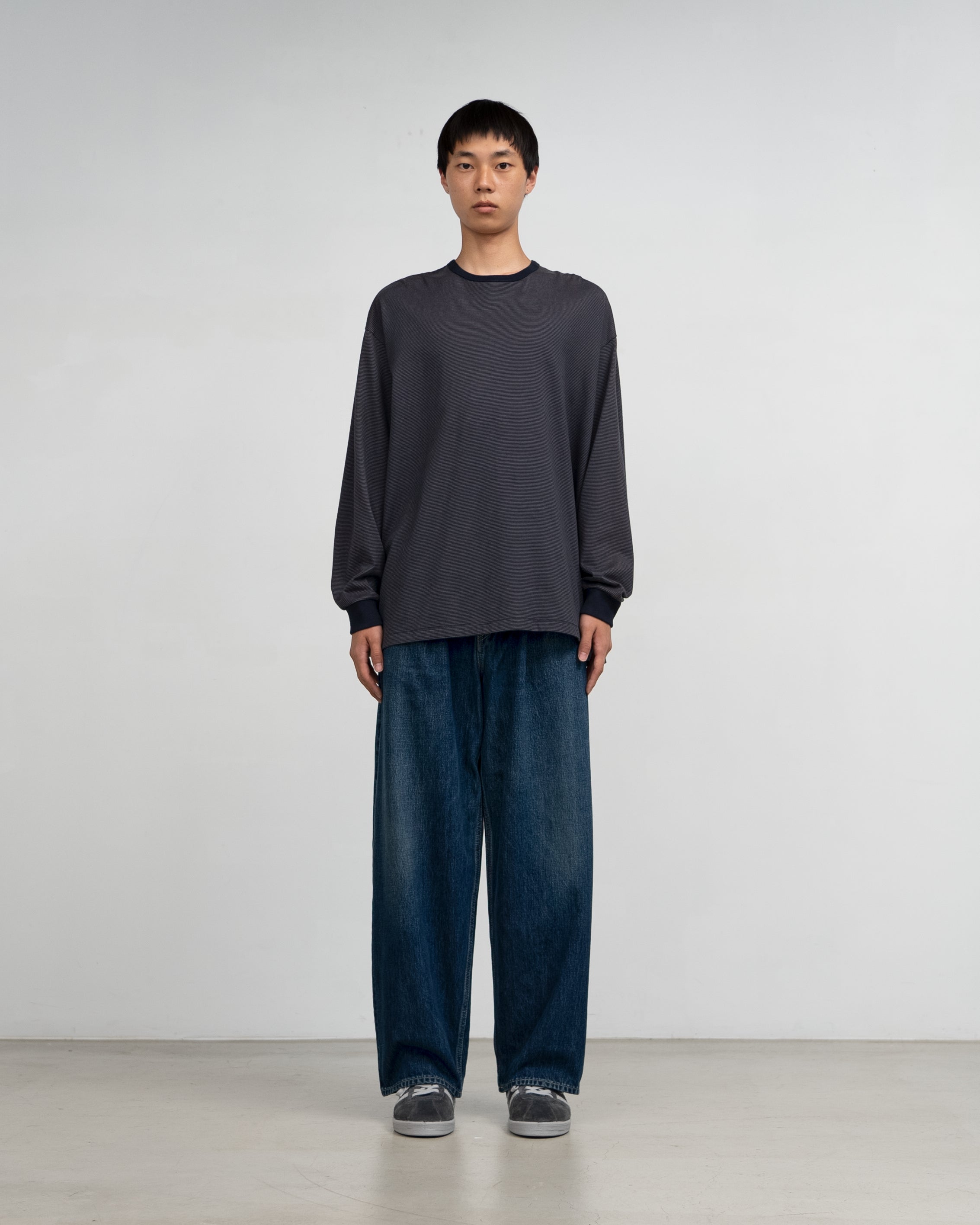 Selvage Denim Two TUCK pants-Dark FADE- Dark Fade / 2 / Navy