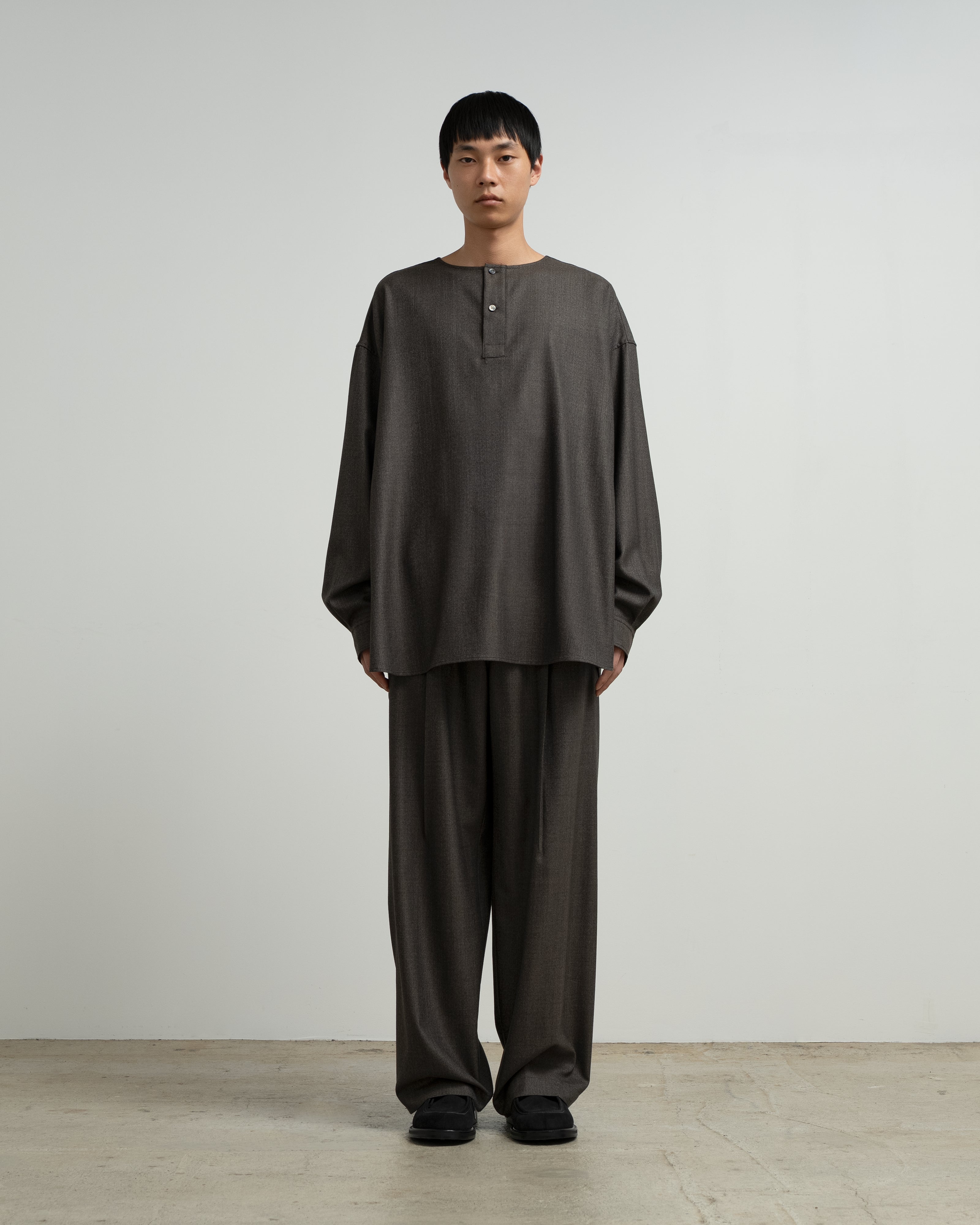 ウェア masa Melange Matt Worsted Collarless Shirt – Graphpaper