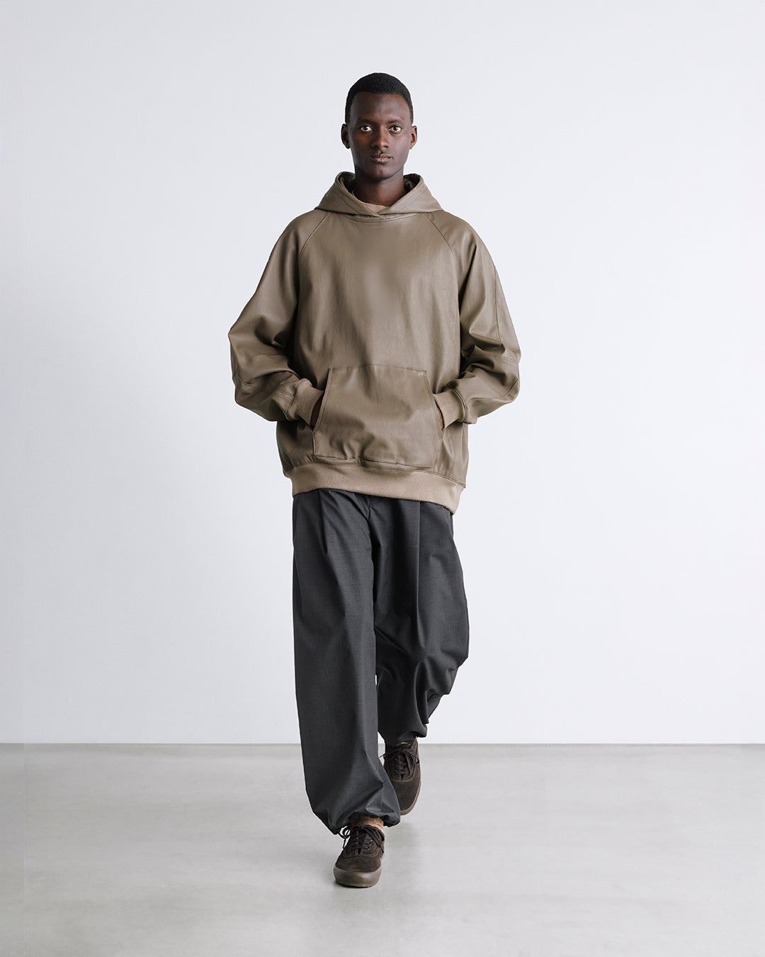 Bonded Leather Hooded Pullover – Graphpaper