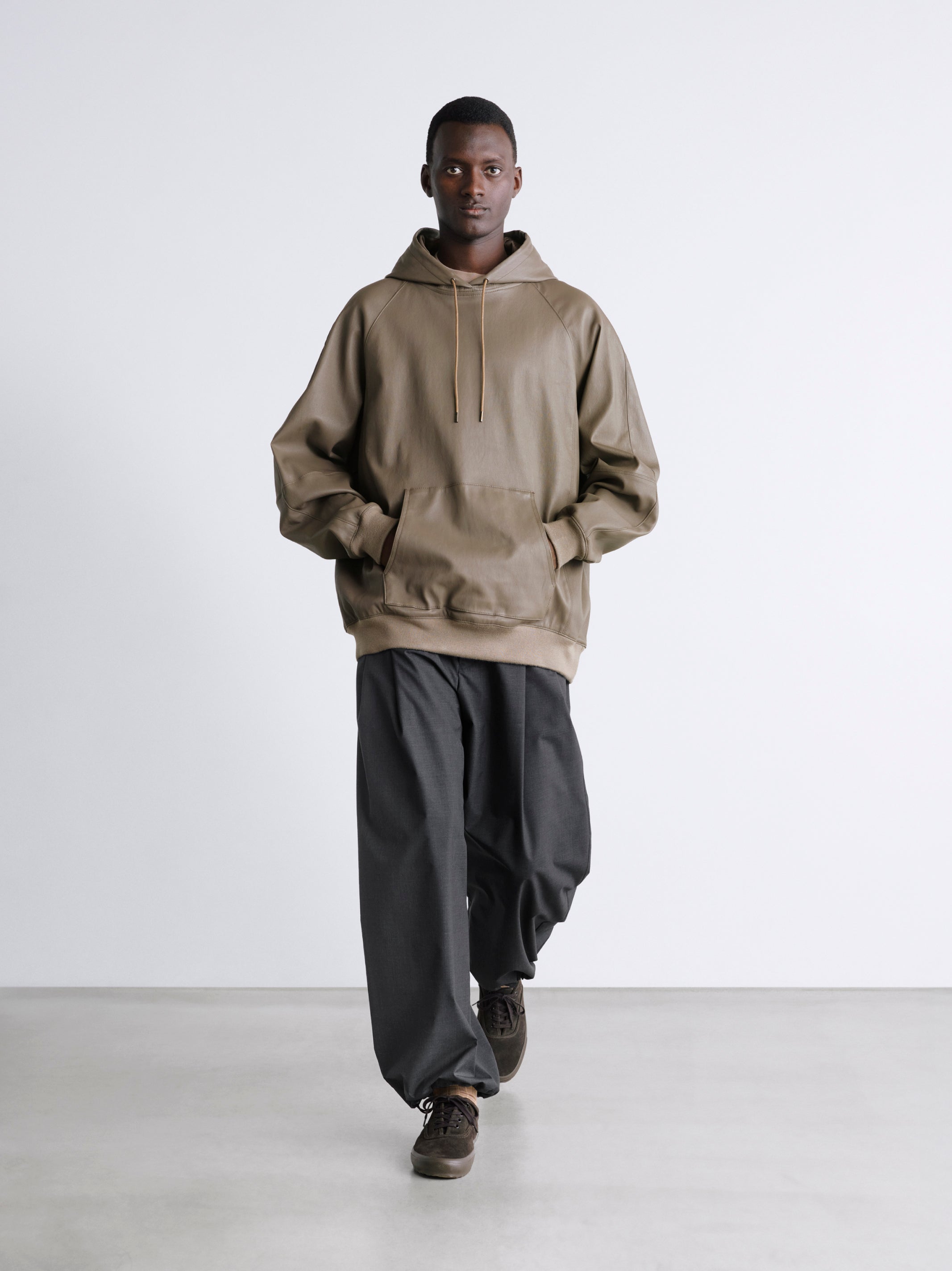 Bonded Leather Hooded Pullover – Graphpaper