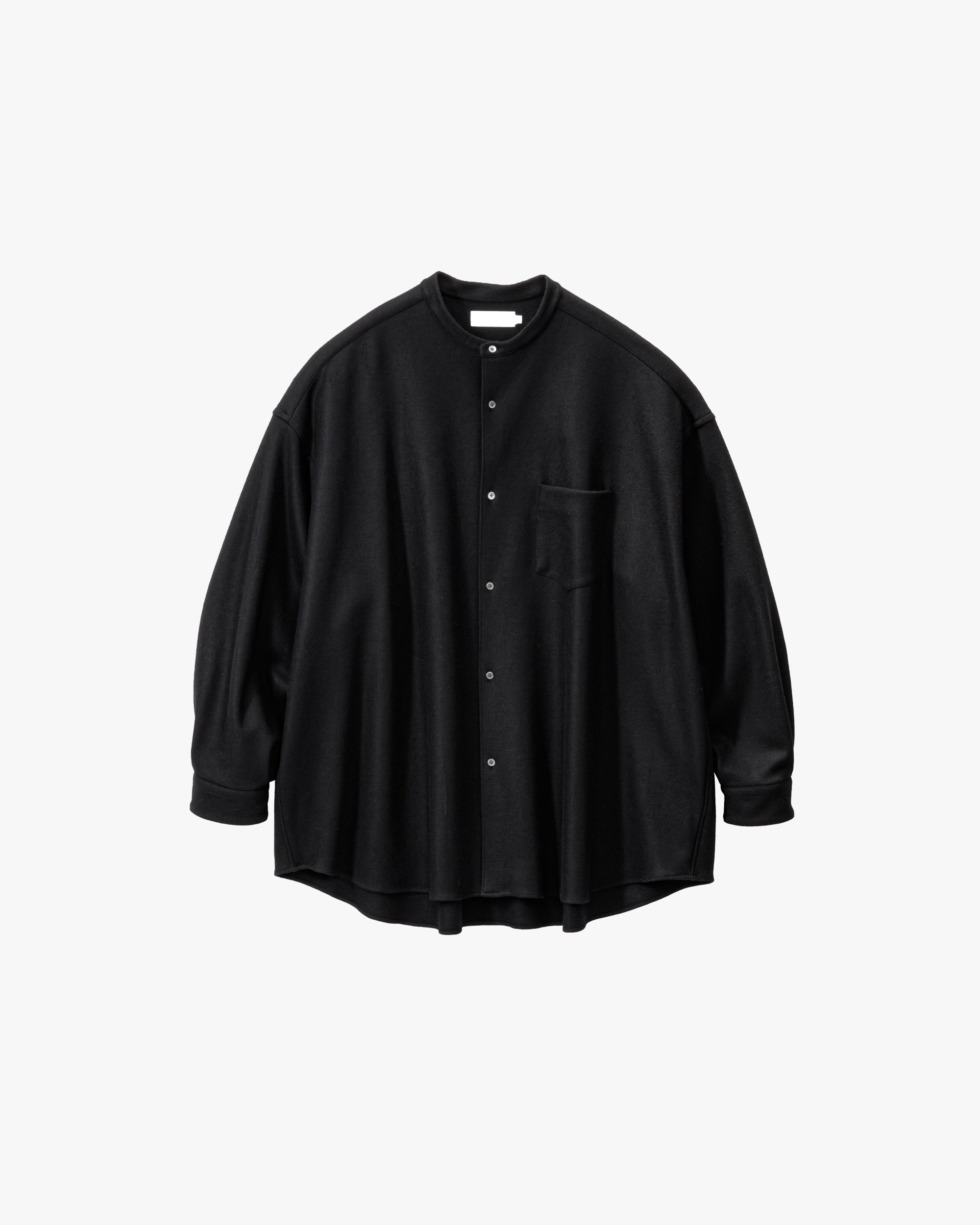 Wool Smooth Flannel Oversized Band Collar Shirt – Graphpaper