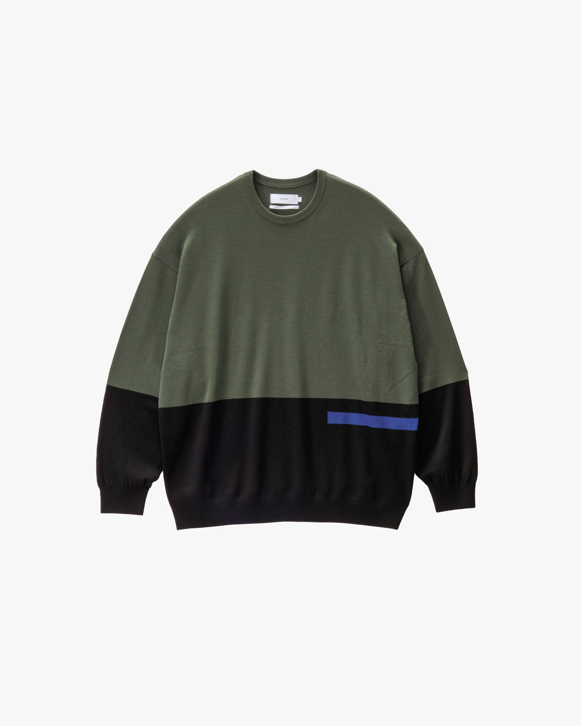 トップス Graphpaper Wool Oversized Crew Neck Knit Graphpaper (グラフペーパー) Fine Wool Oversized Crew Neck