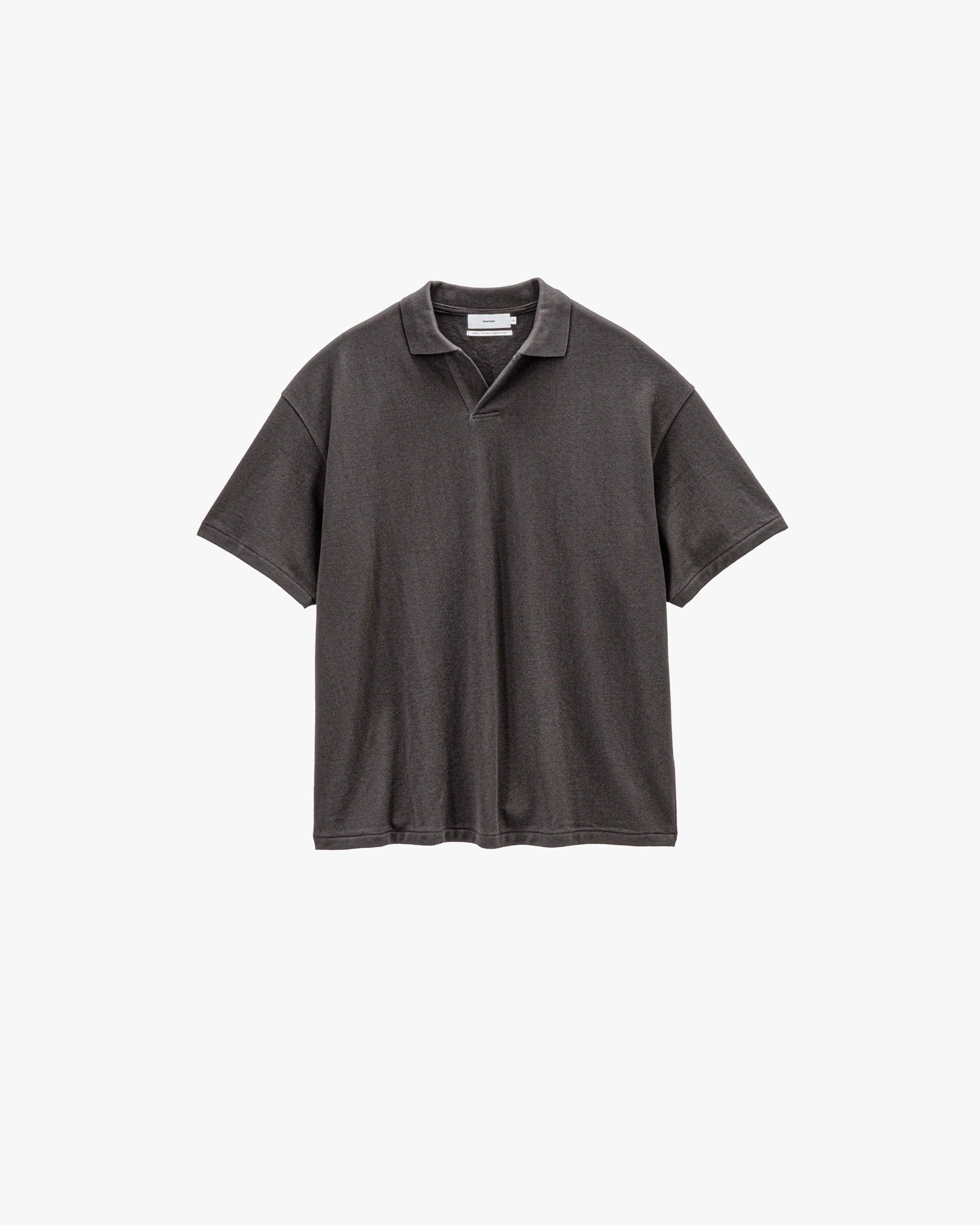 トップス Graphpaper Pique Jersey Skipper Polo Graphpaper - Cotton Pique Jersey S/S Skipper Polo / BEIGE | Stripe