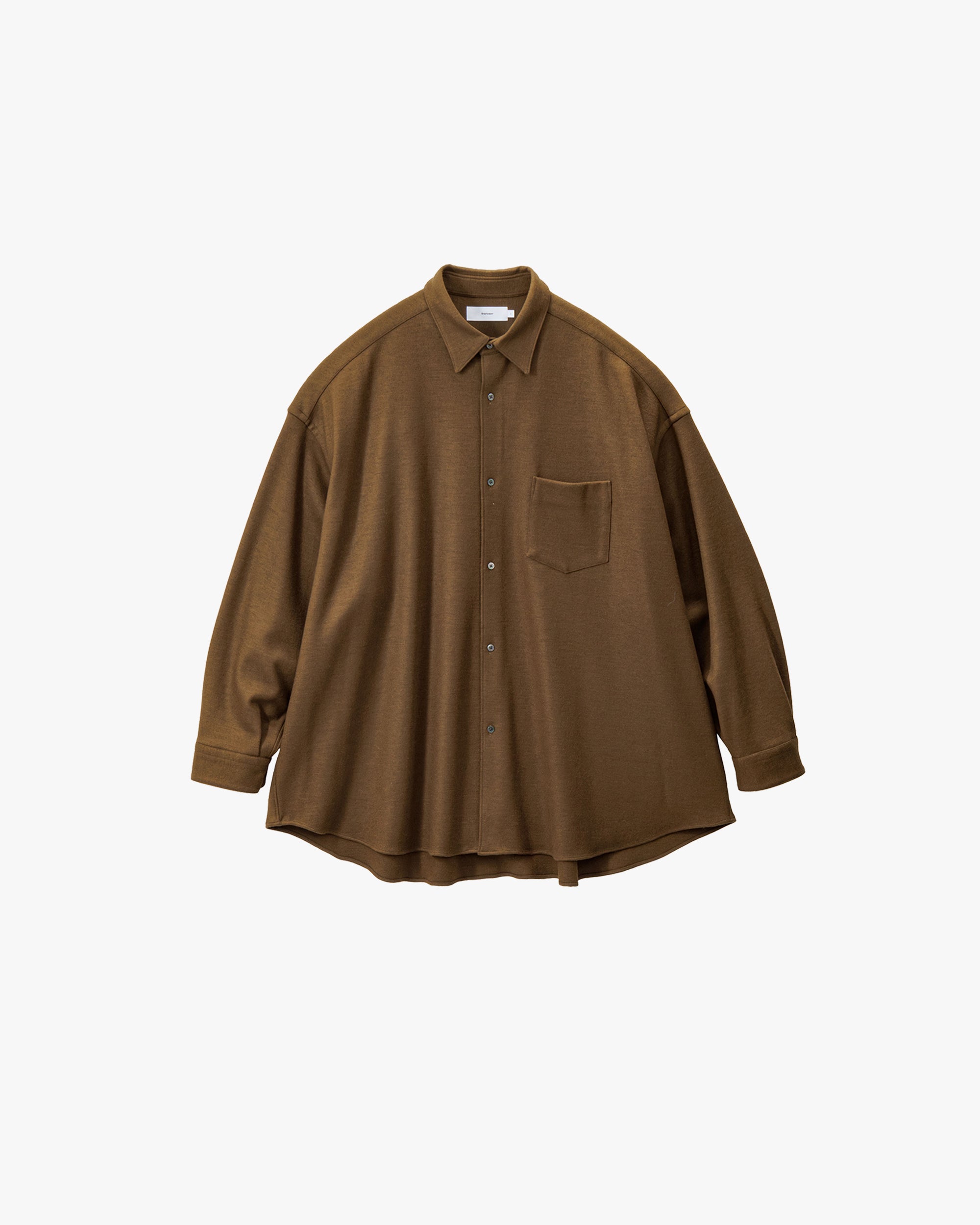 Wool Smooth Flannel Oversized Regular Collar Shirt – Graphpaper