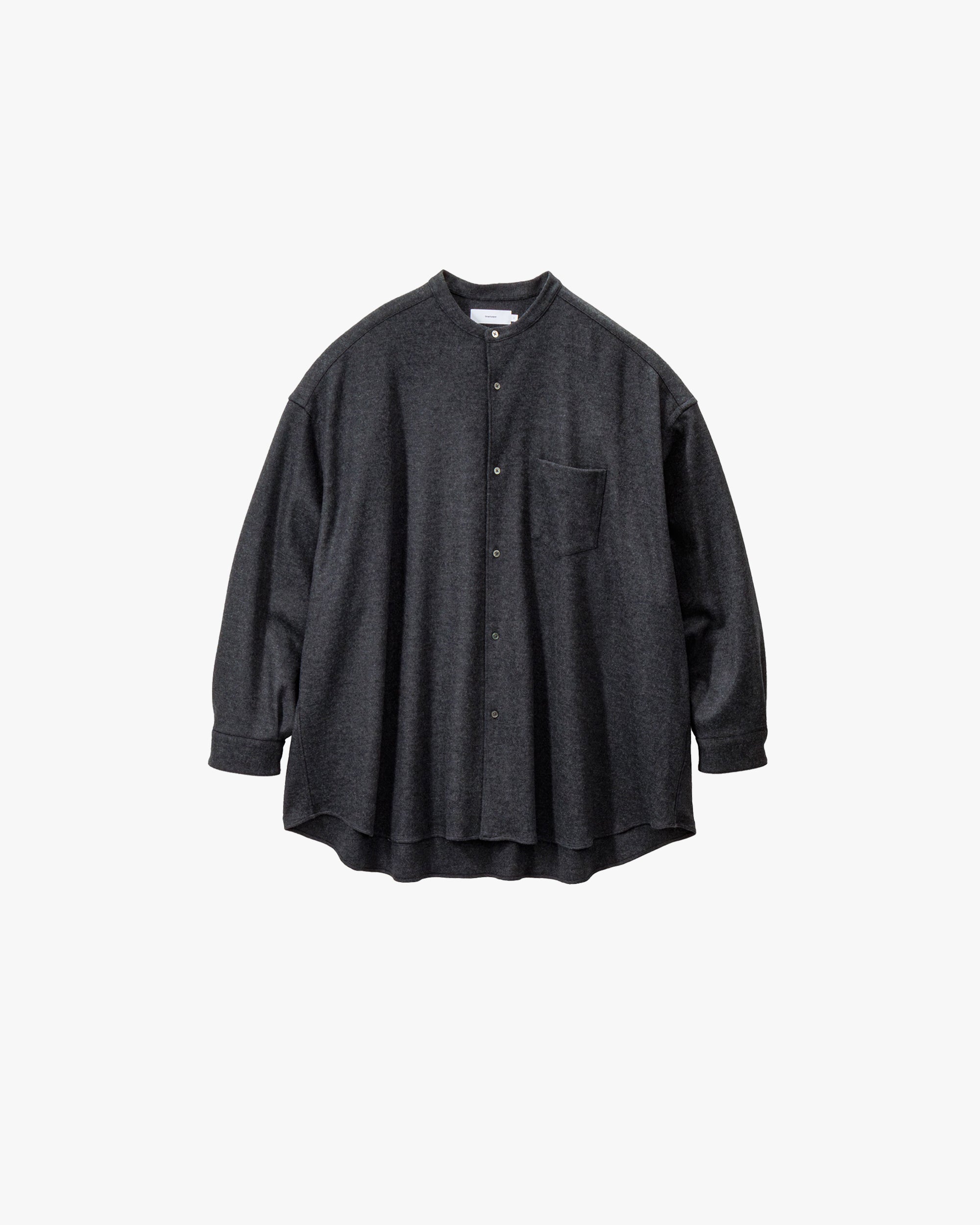 Wool Smooth Flannel Oversized Band Collar Shirt – Graphpaper