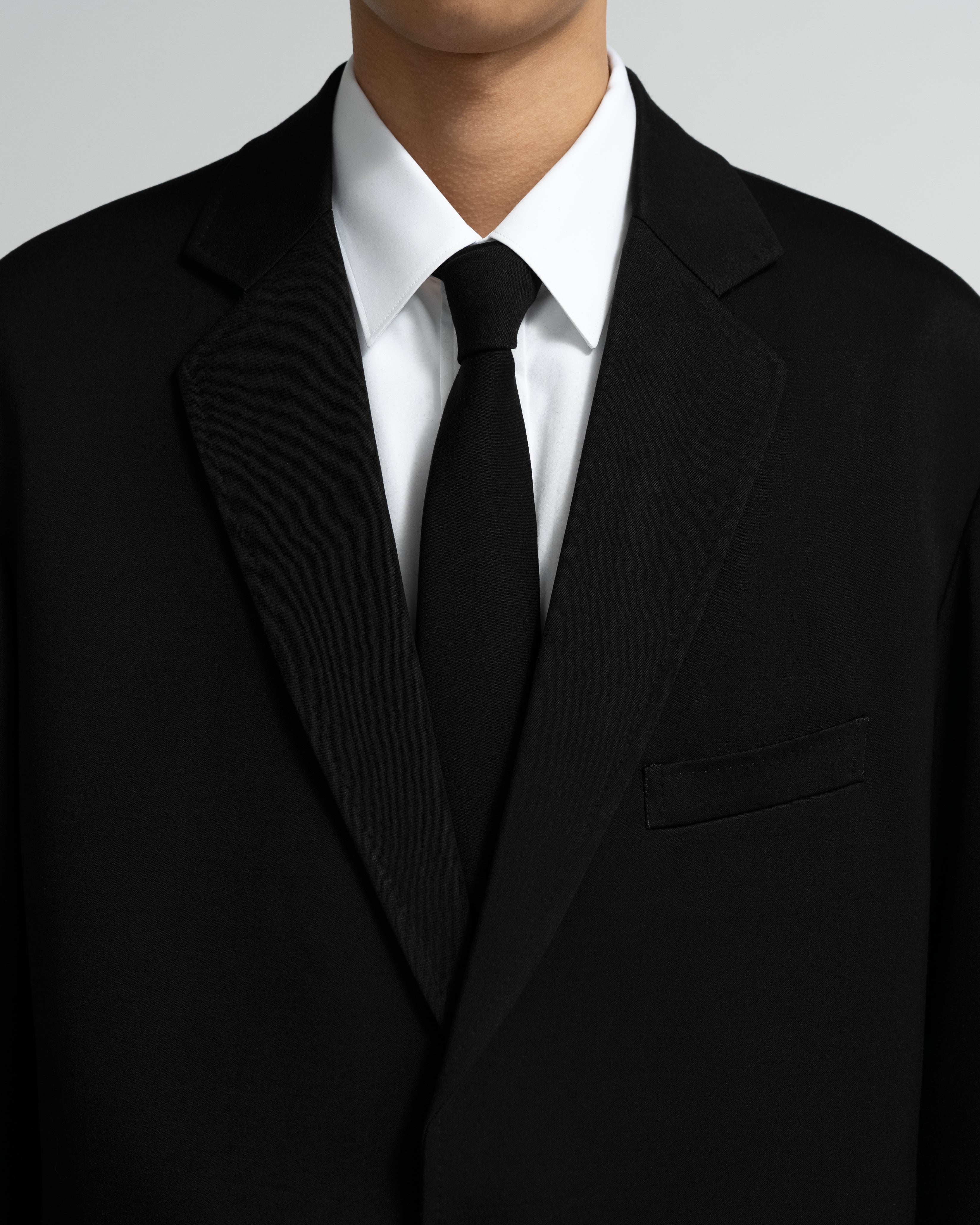 Graphpaper Wool Doeskin Necktie ブラック Wool Doeskin Necktie – Graphpaper