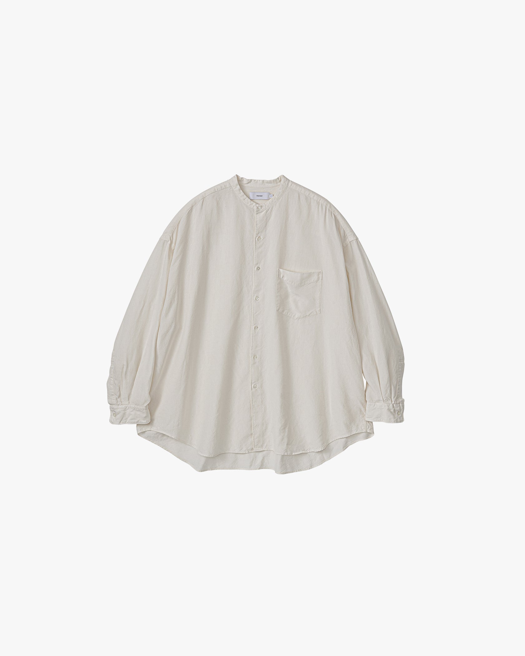 Linen Cupro L/S Oversized Band Collar Shirt – Graphpaper