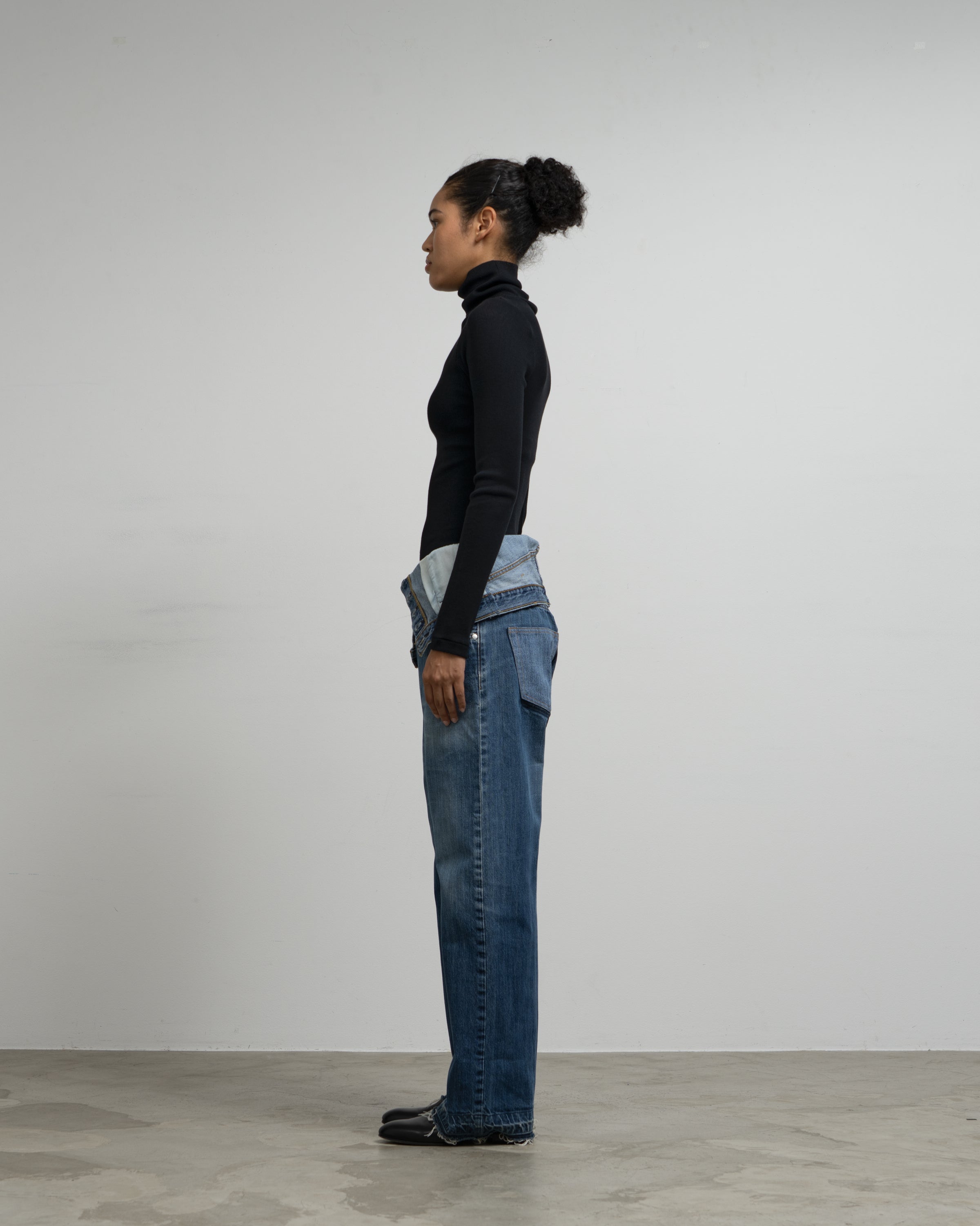 TWN正規品★20SS★全3色★T-Frameクロップデニムパンツ★UNISEX SWAGVIBE】Pinched Dye 3D Baggy Fit Denim Pants（デニムパンツ