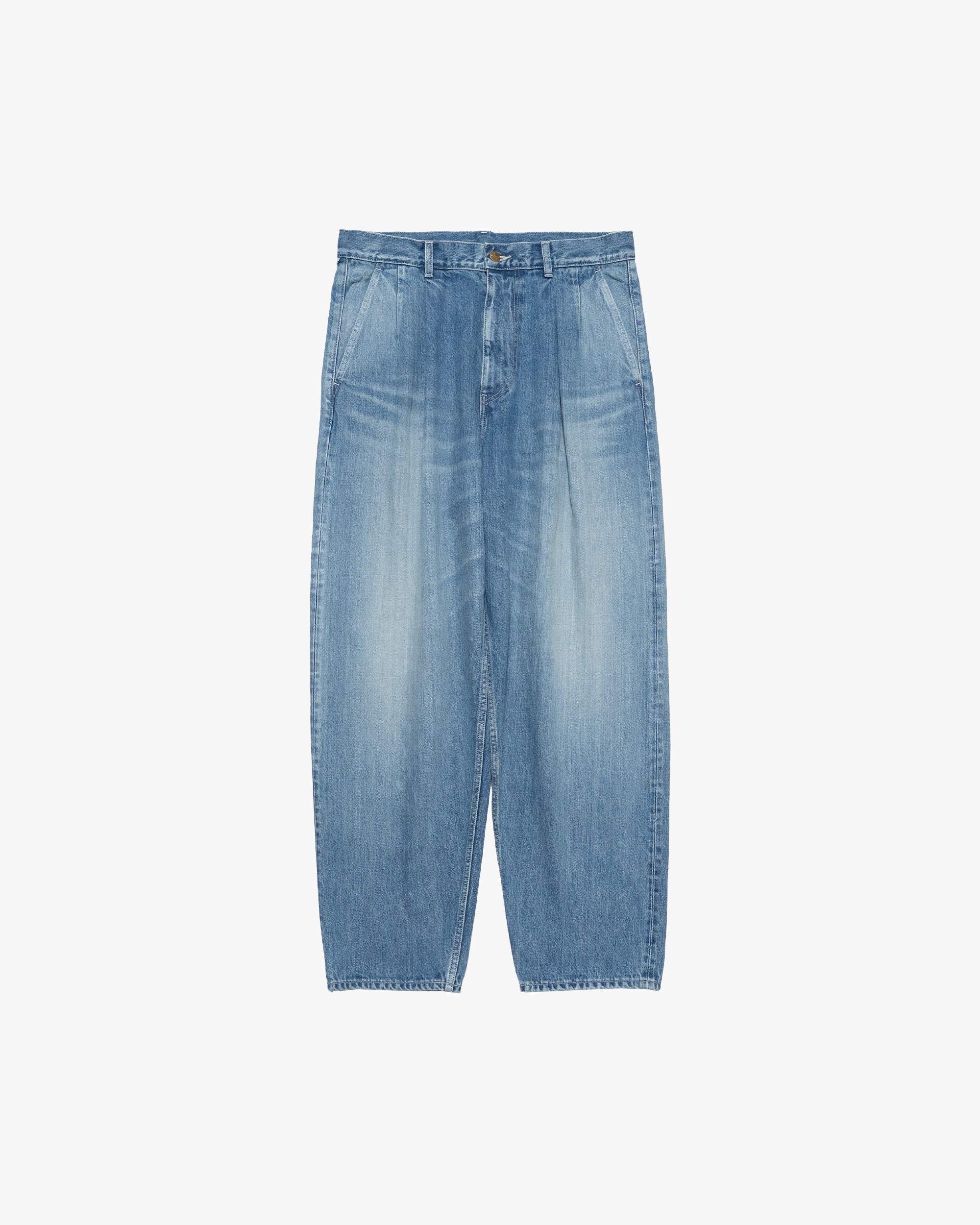 Selvage Denim Two Tuck Tapered Pants -LIGHT FADE- – Graphpaper