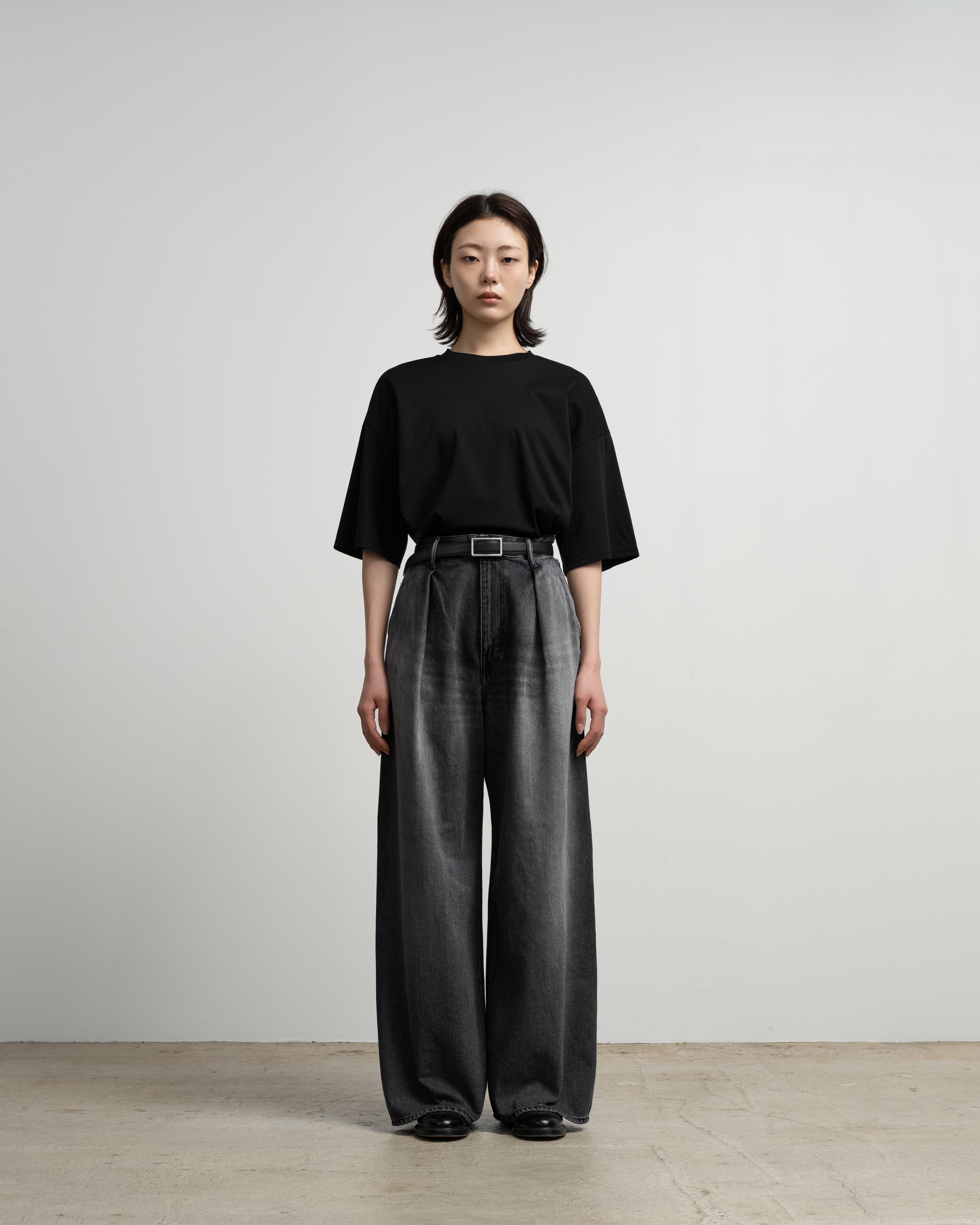 Selvage Denim Two Tuck Wide Pants-LIGHT FADE- – Graphpaper