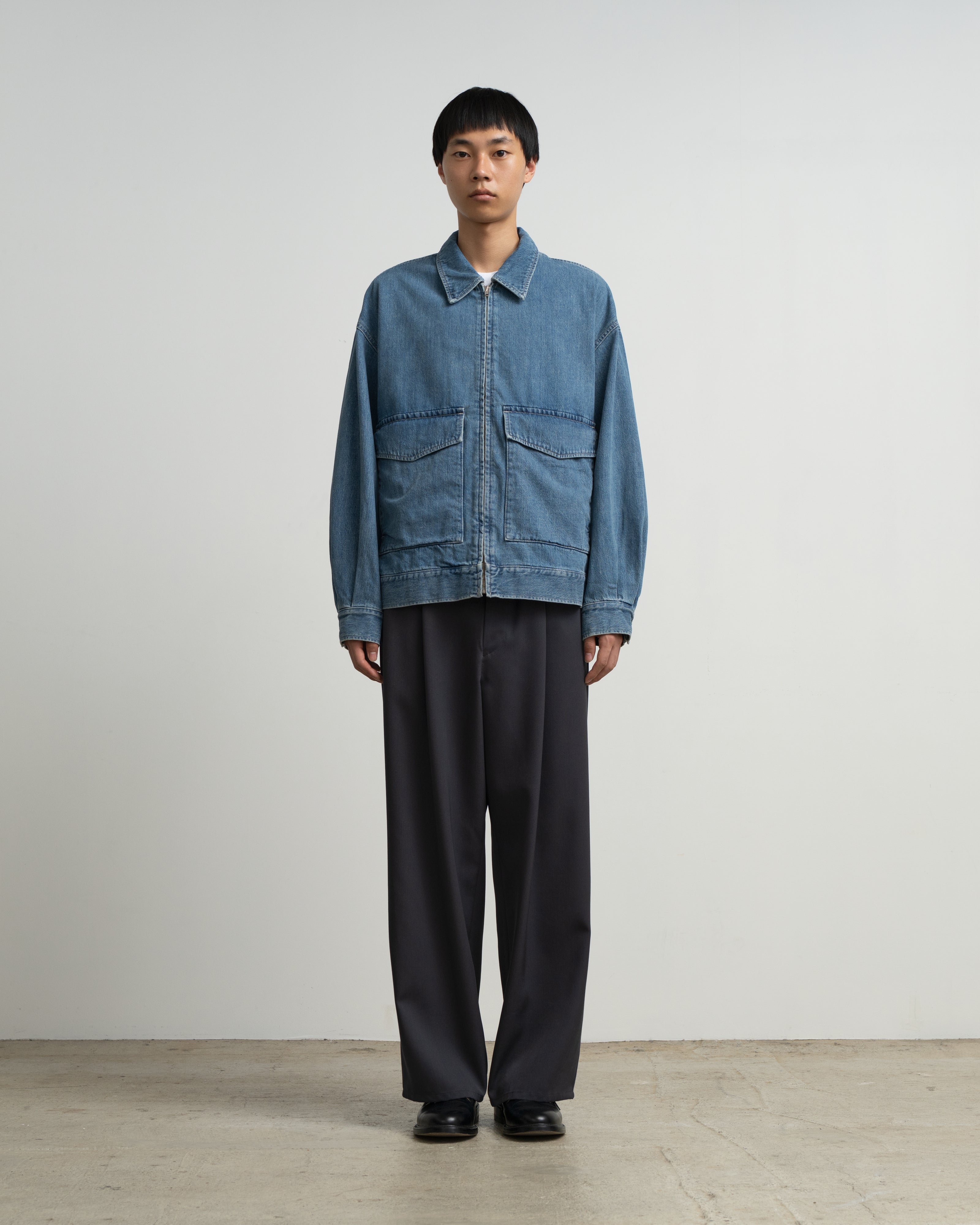 Selvage Denim Zip Jacket -LIGHT FADE- – Graphpaper