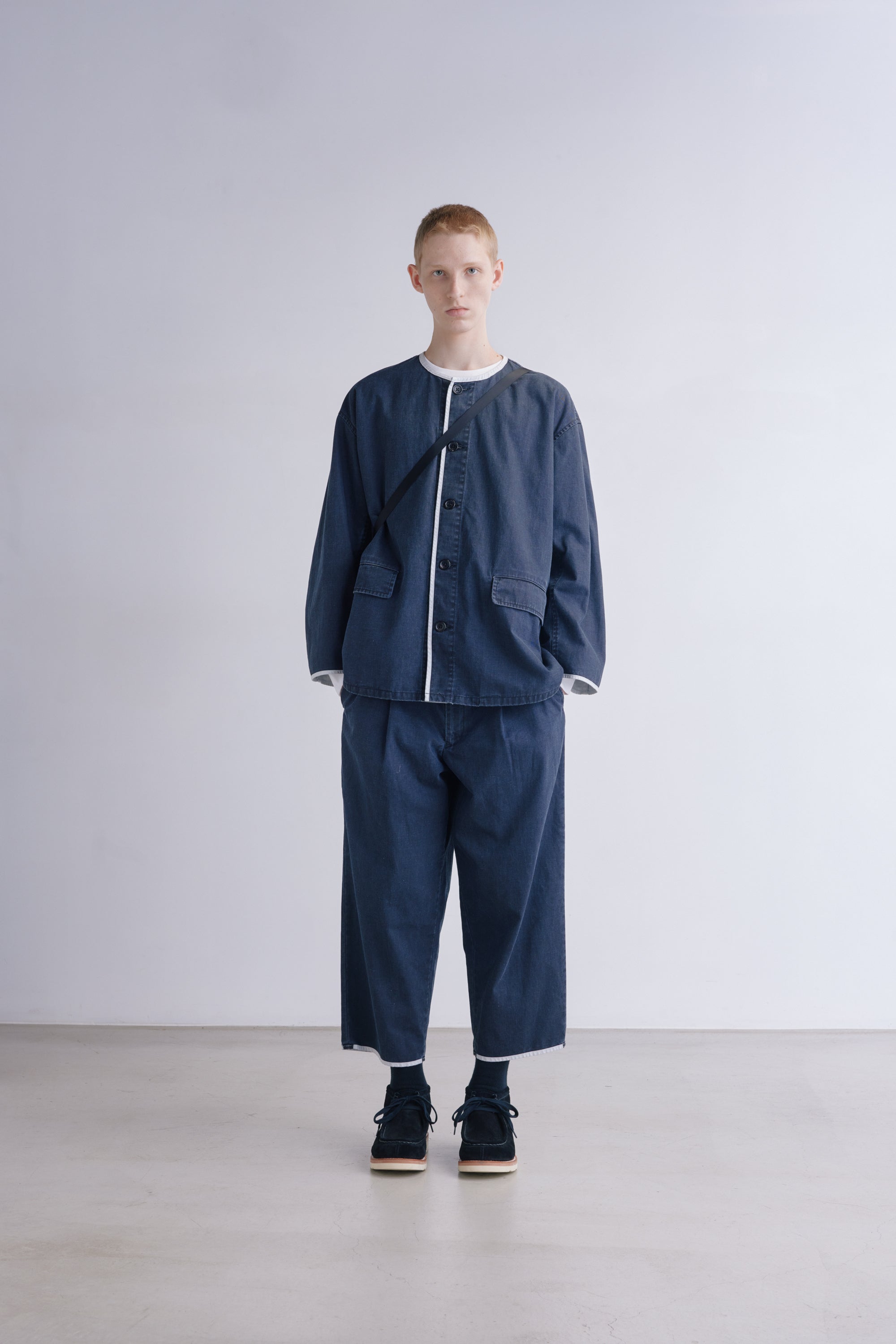 GRAPHPAPER SUMI COLLARLESS JACKET サイズ2 SUMI Coated Denim Collarless Jacket / BLACK | Graphpaper