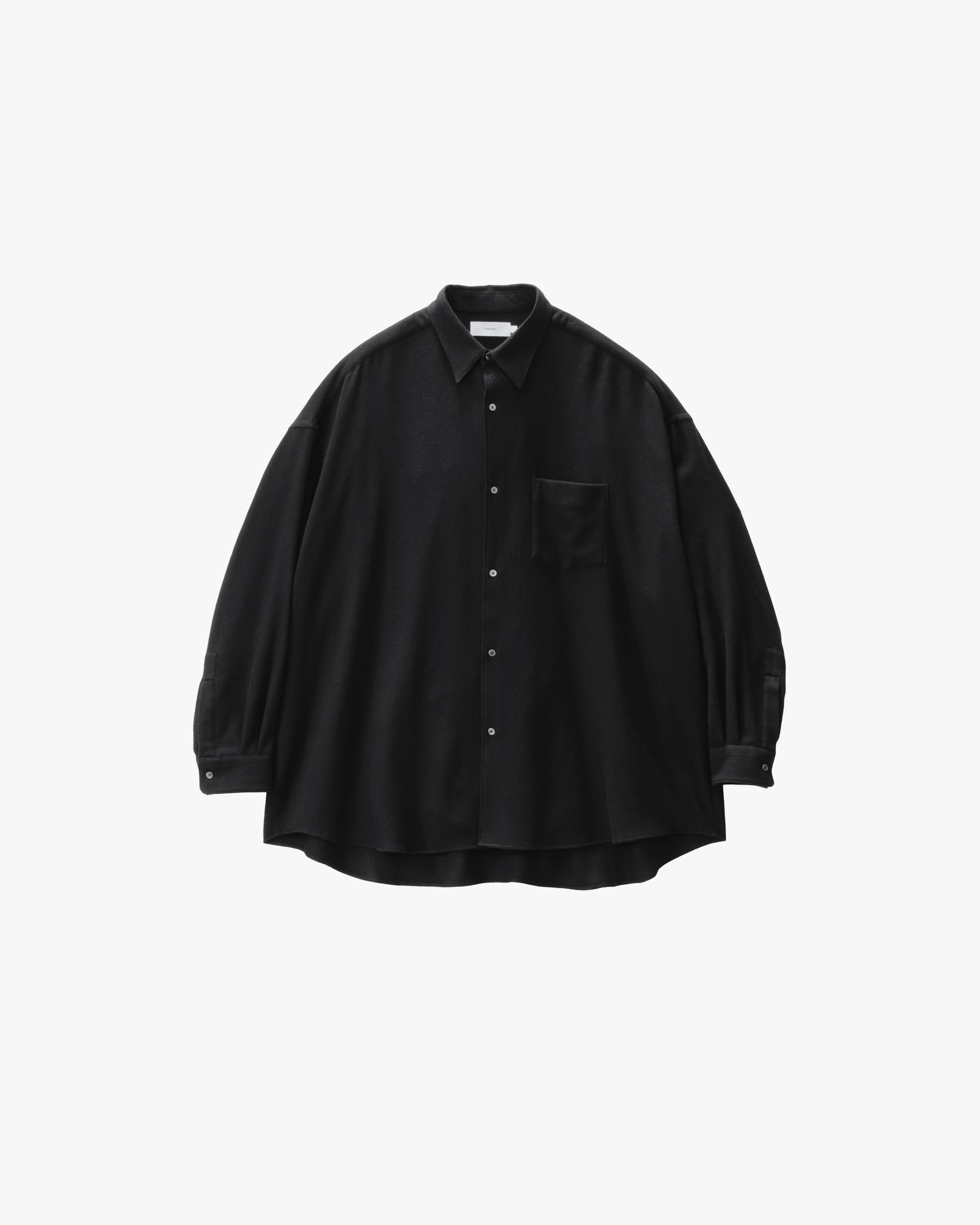 Extra Fine Wool Viyella Oversized Regular Collar Shirt