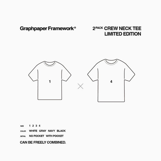 Graphpaper Framework “2-pack Crew Neck Tee” Limited Edition