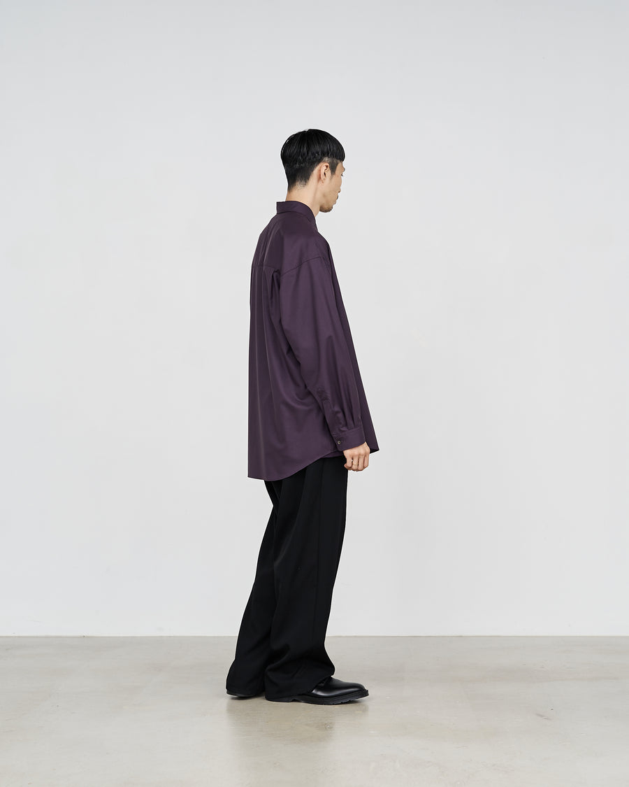 Fine Wool Tropical Pivot Sleeve Oversized Regular Collar Shirt