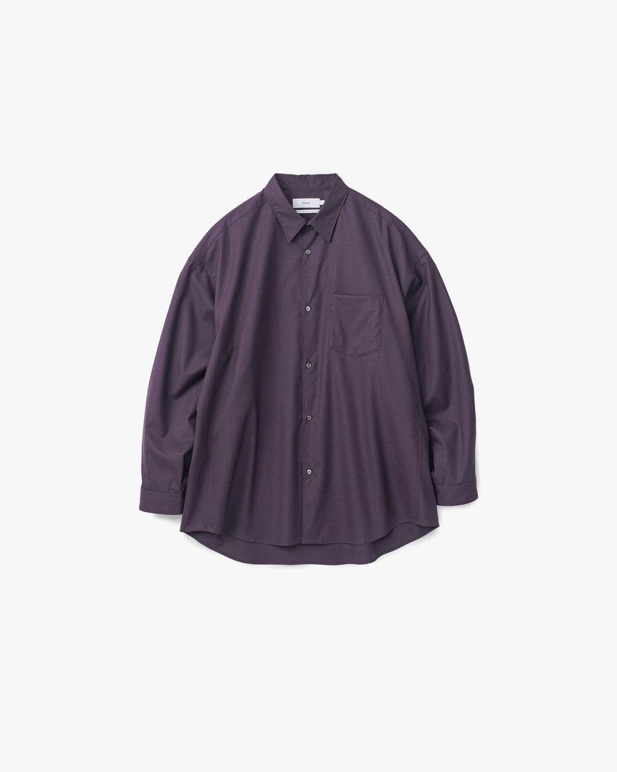 Fine Wool Tropical Pivot Sleeve Oversized Regular Collar Shirt