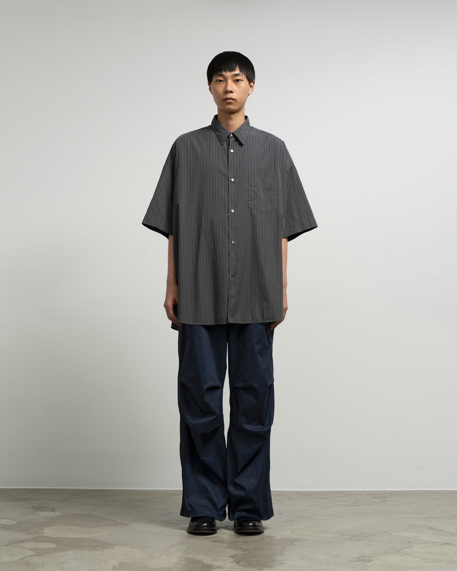 スターです／BRIEFING グレー Mサイズ シャツ Broad Multi Stripe S/S Oversized Regular Collar Shirt – Graphpaper