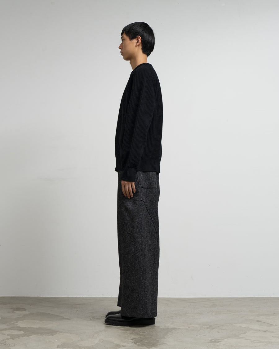 CASHMERE ＆ WOOL MAXI RIBBED RAGLAN SWEATER