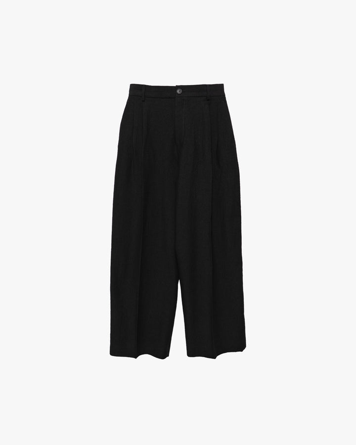 DOUBLE PLEATED WIDE TROUSERS