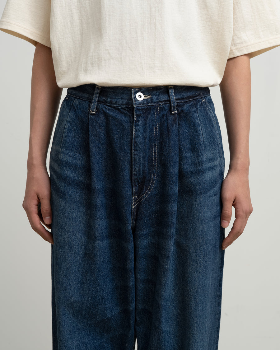 Recycled Cotton Denim Two Tuck Tapered Pants – Graphpaper
