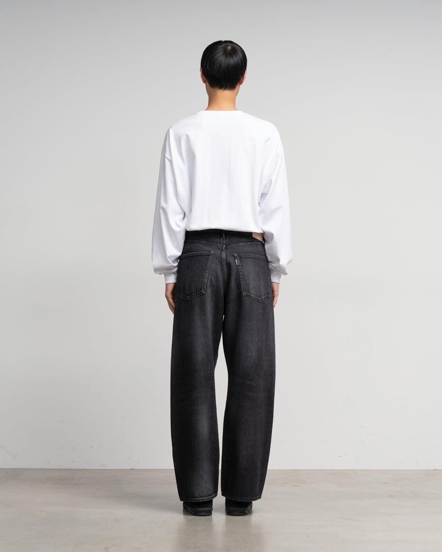 Selvage Denim Five Pocket Wide Straight Pants -DARK FADE-